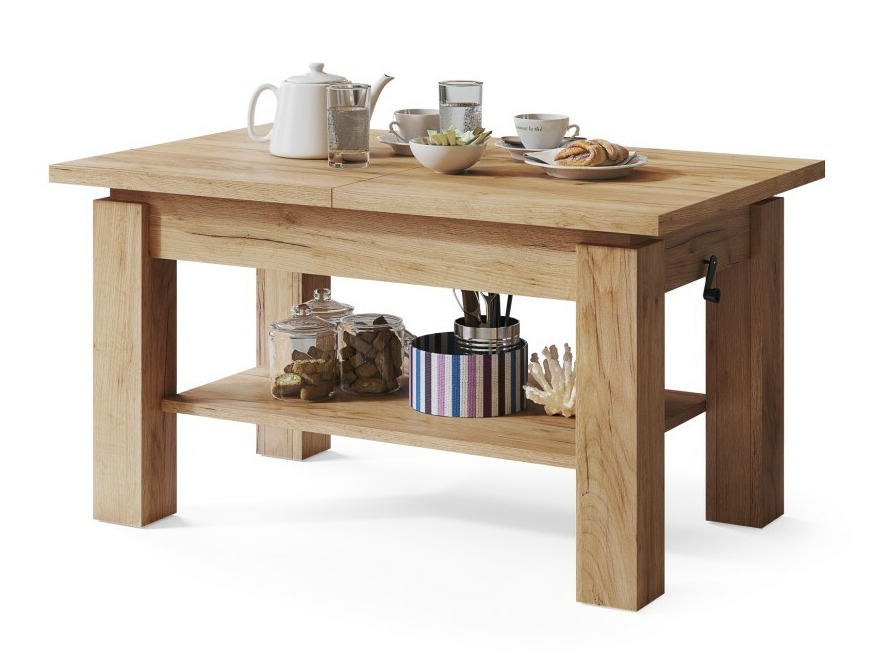 Transformeerbare salontafel Glendale 100 (Ambachtelijke gouden eik)