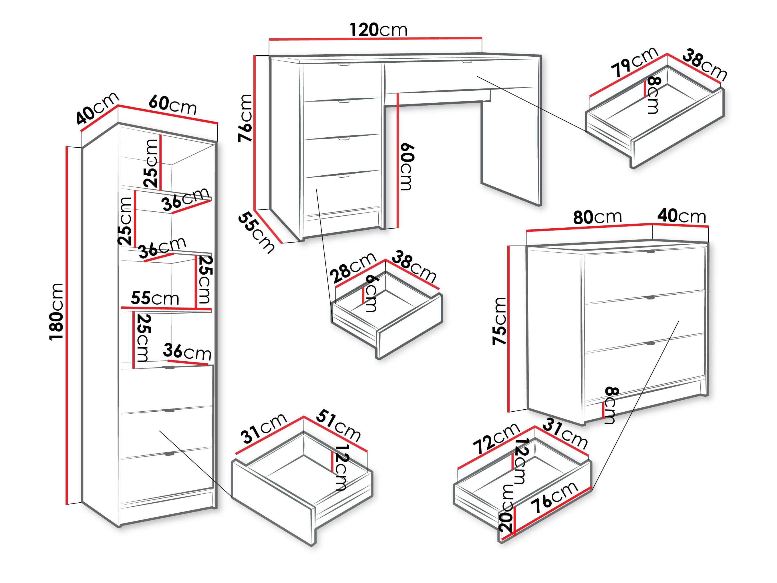 Thuiskantoorset Comfivo Papilio V (Wit)