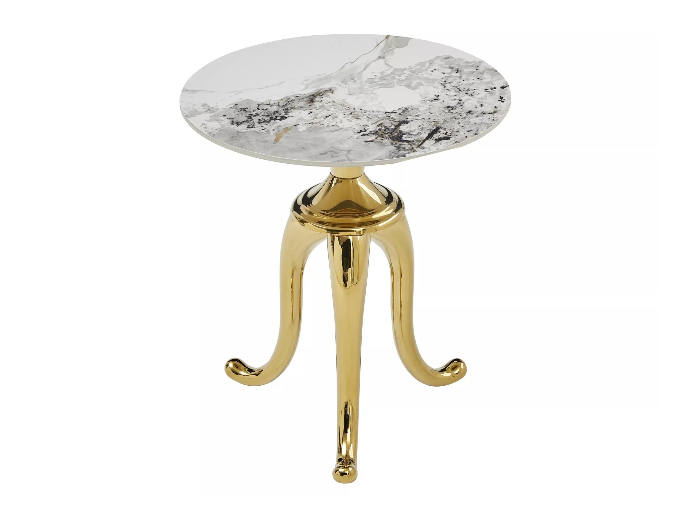Bijzettafel Detroit 780 (Wit marmer + Gouden)