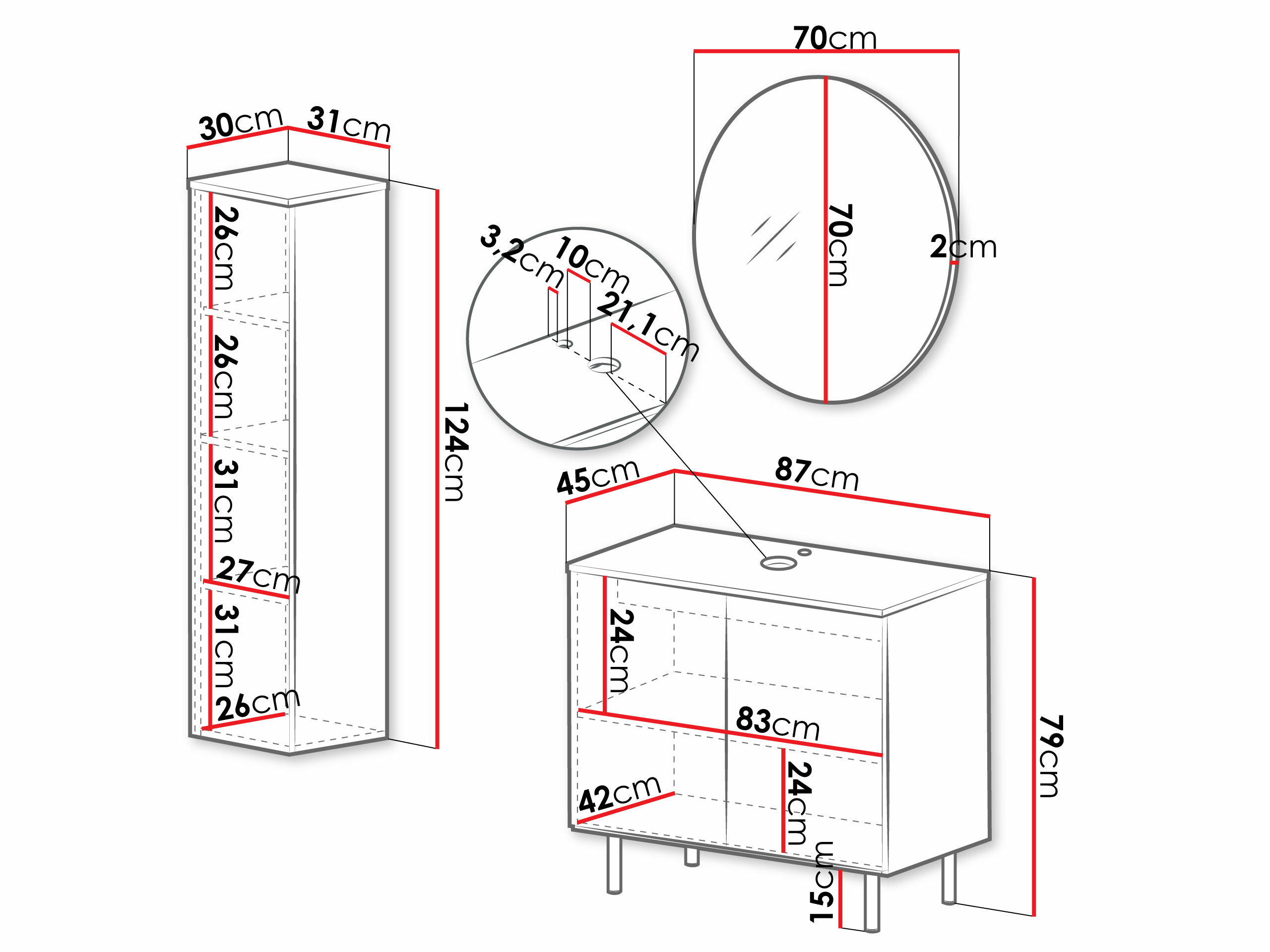 Badkamerset Virdomi 110 (Kasjmier)