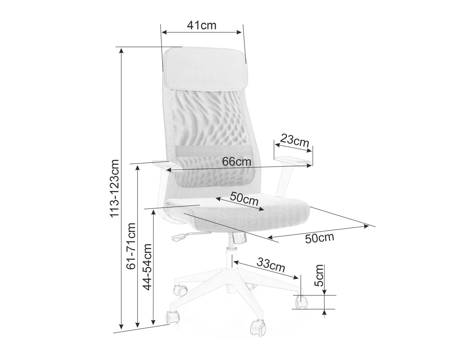 Bureaustoel Detroit 790 (Zwart)