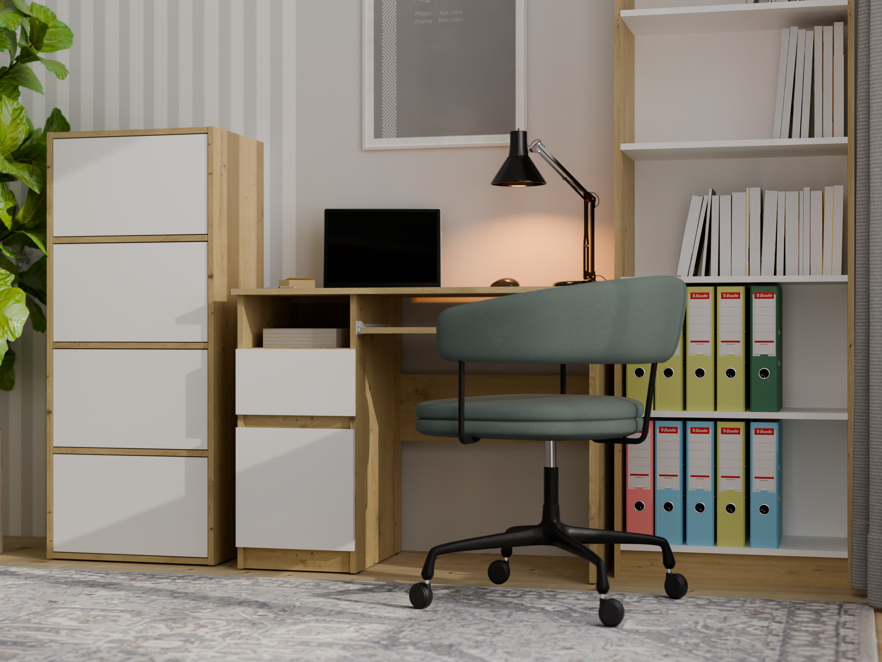 Dressoir Mandeville 298 (Wit + Artisan eiken)