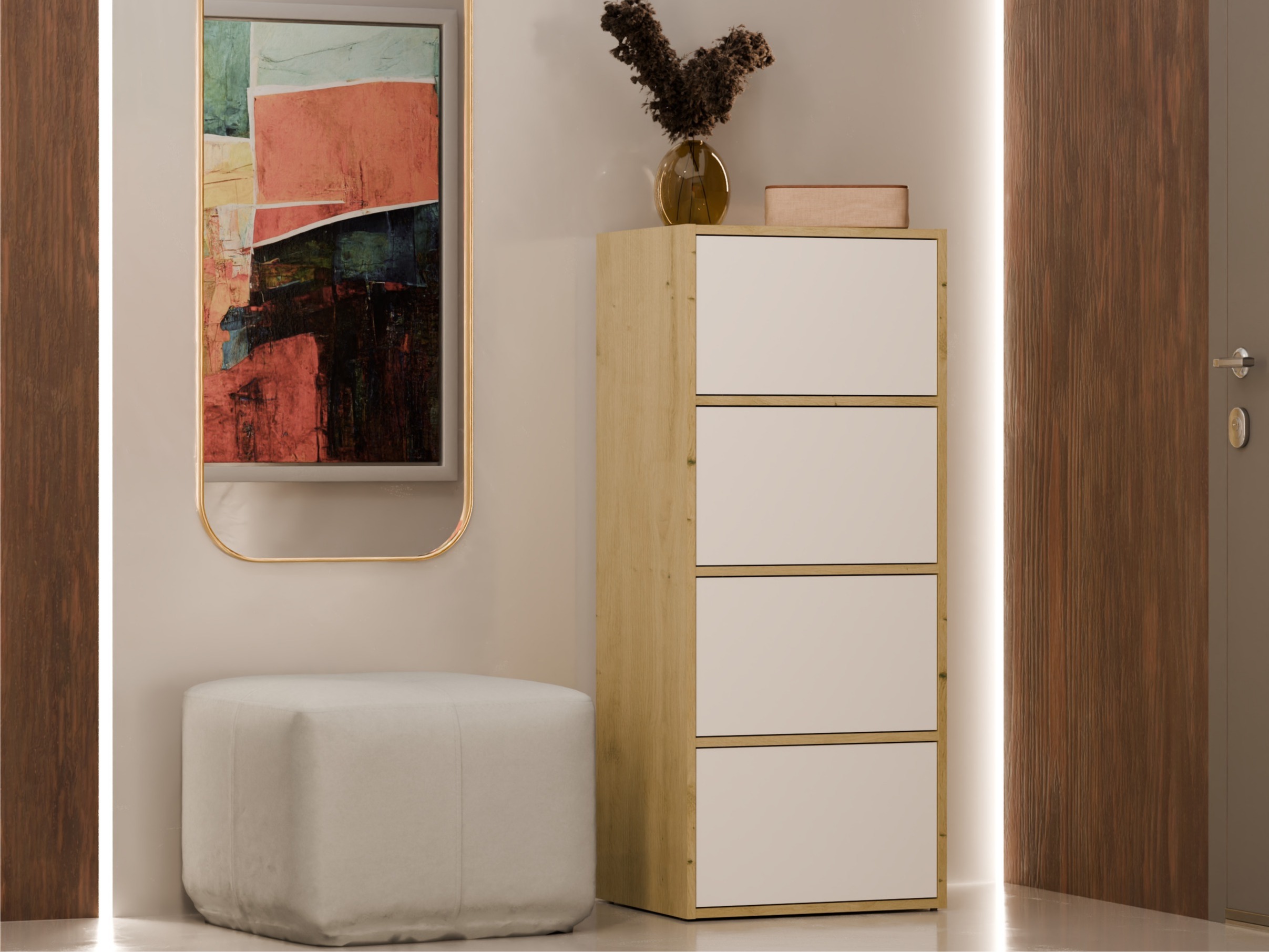Dressoir Mandeville 298 (Wit + Artisan eiken)