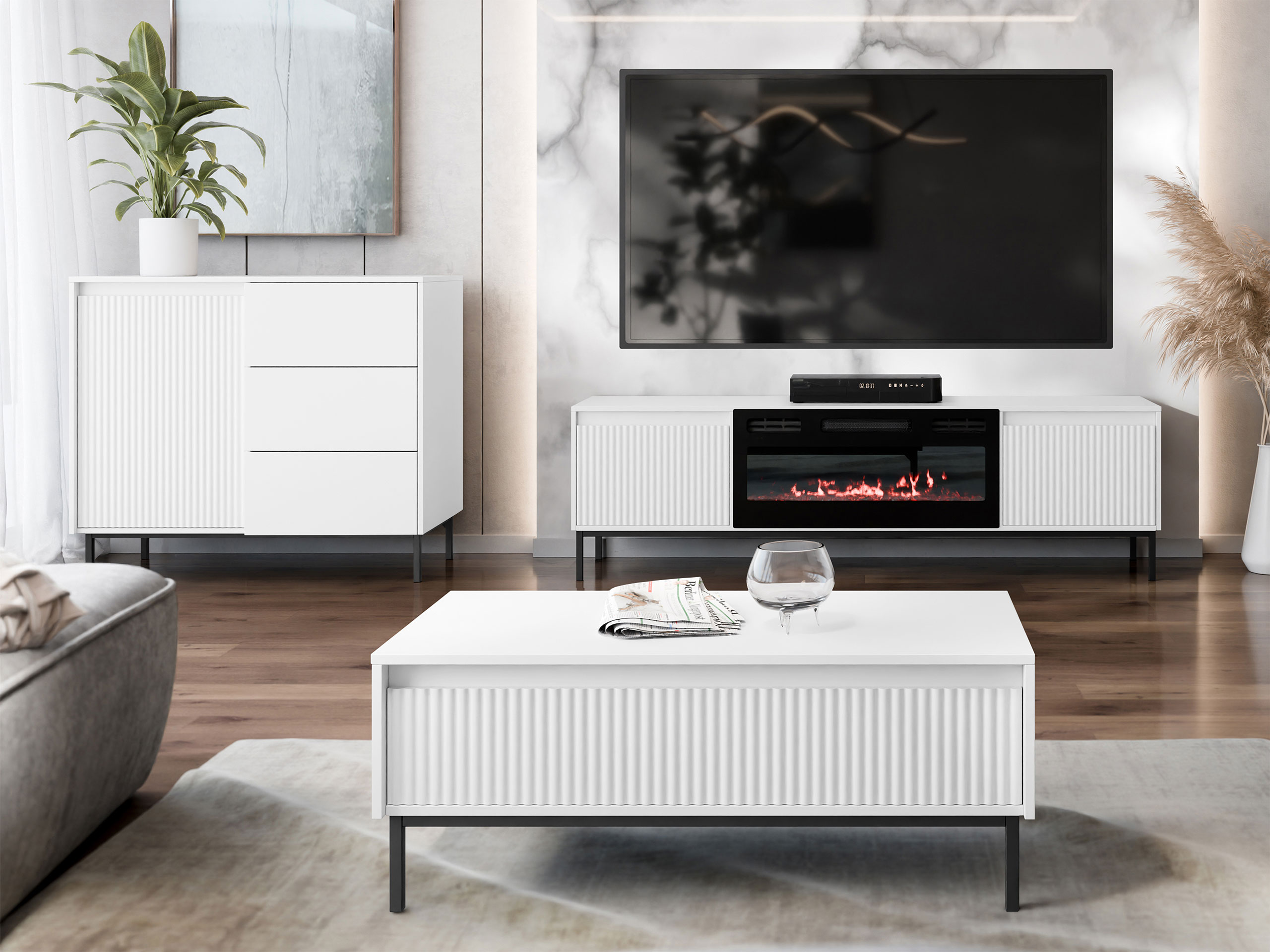 Woonkamerset Comfivo Delruva 110 (Wit)