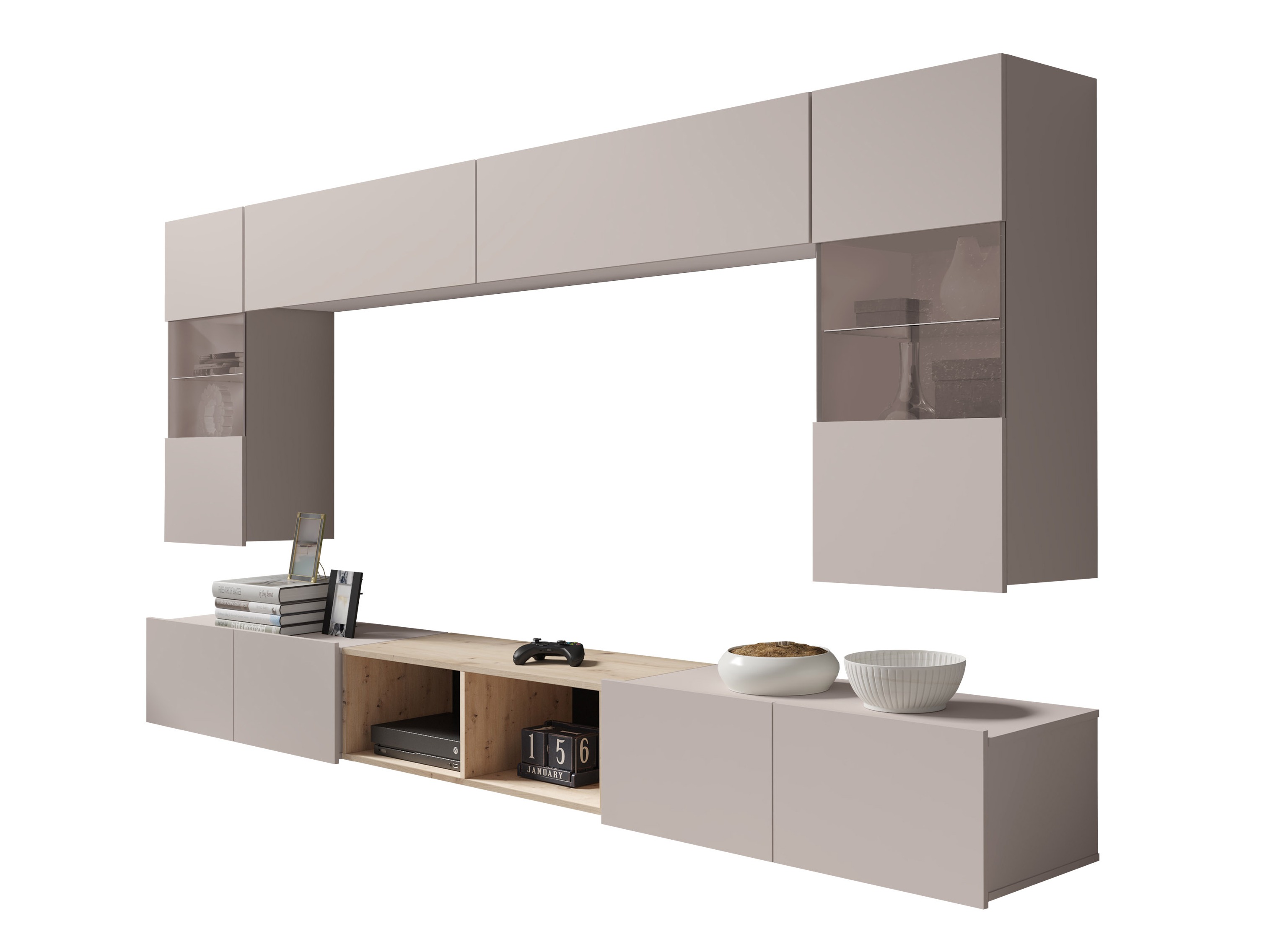 Woonkamerset Remus XXIV (Kasjmier + Artisan eiken)