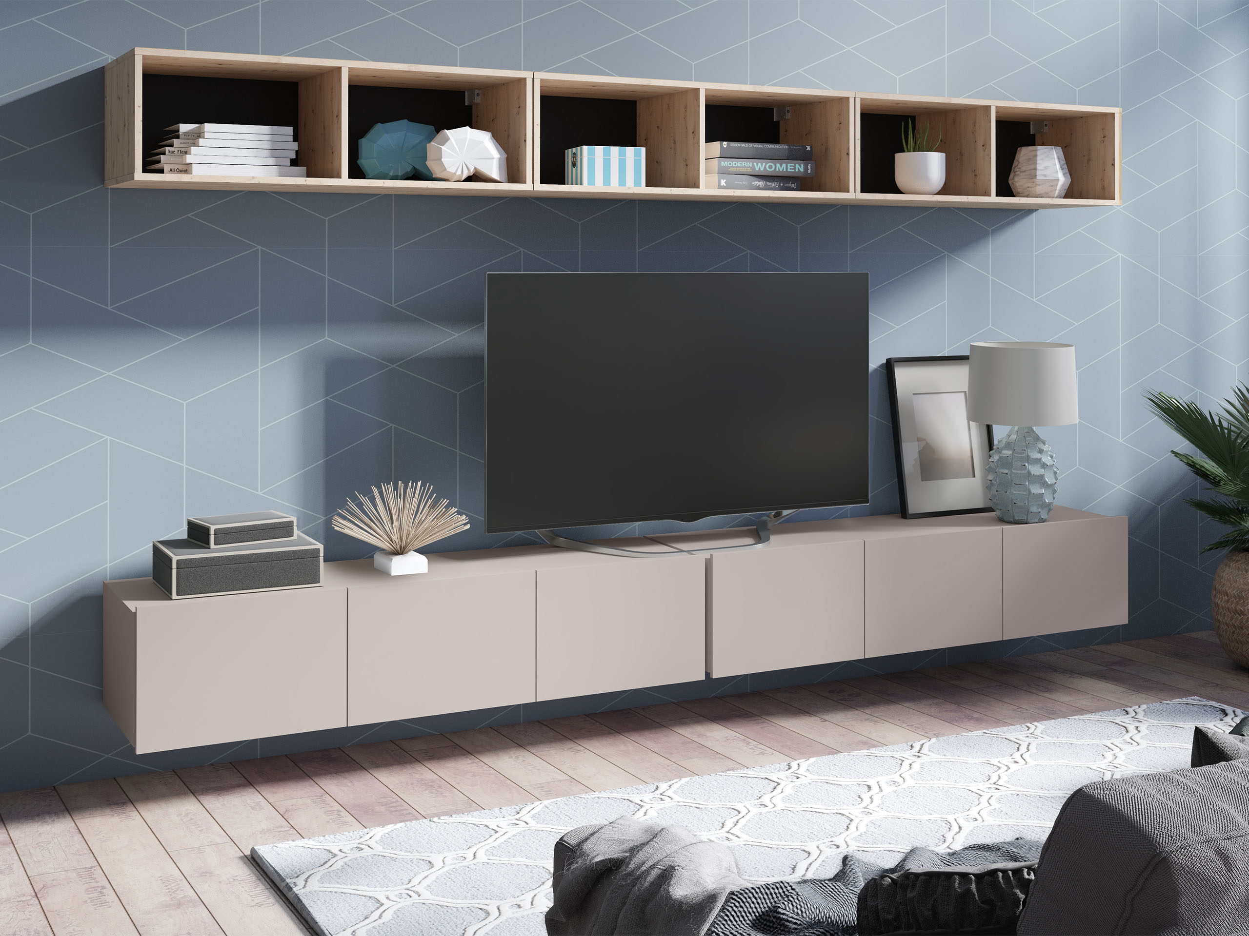 Woonkamerset Remus XXXIII (Kasjmier + Artisan eiken)