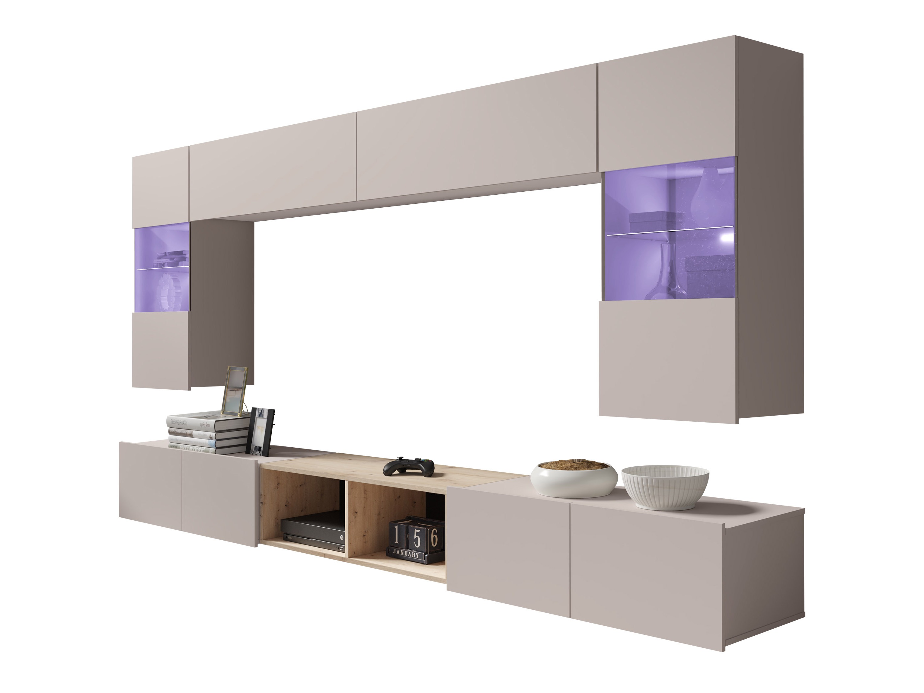 Woonkamerset Tivdalu 144 (Kasjmier + Artisan eiken)