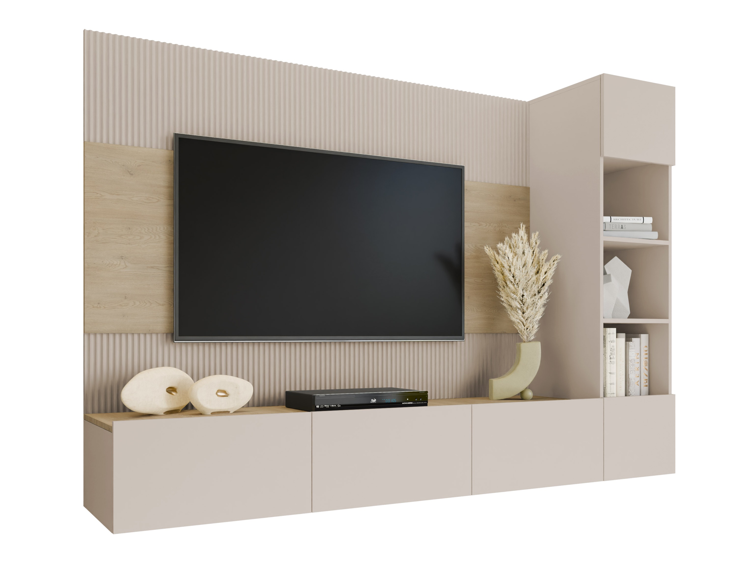 Woonkamerset Comfivo Salix II (Beige + Eiken)