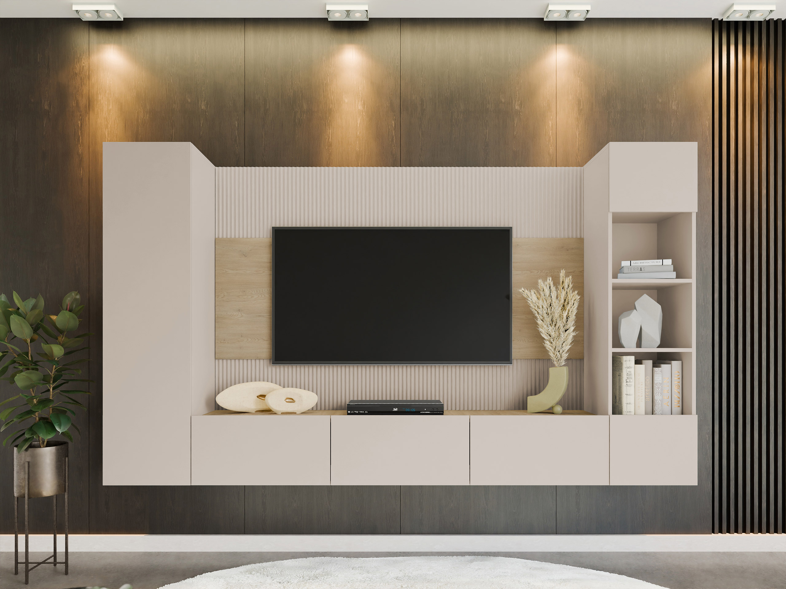 Woonkamerset Comfivo Salix IV (Beige + Eiken)