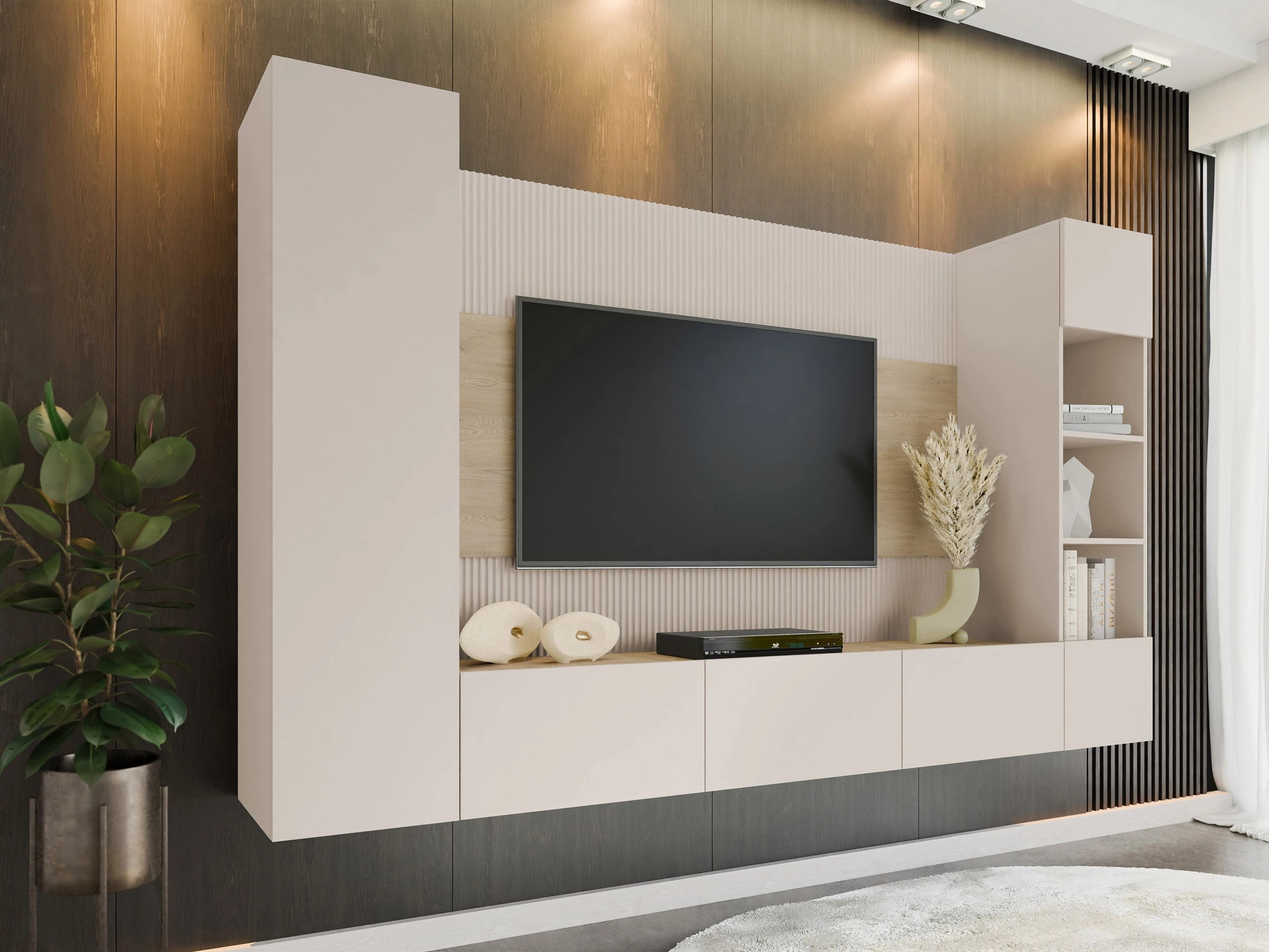 Woonkamerset Comfivo Salix IV (Beige + Eiken)