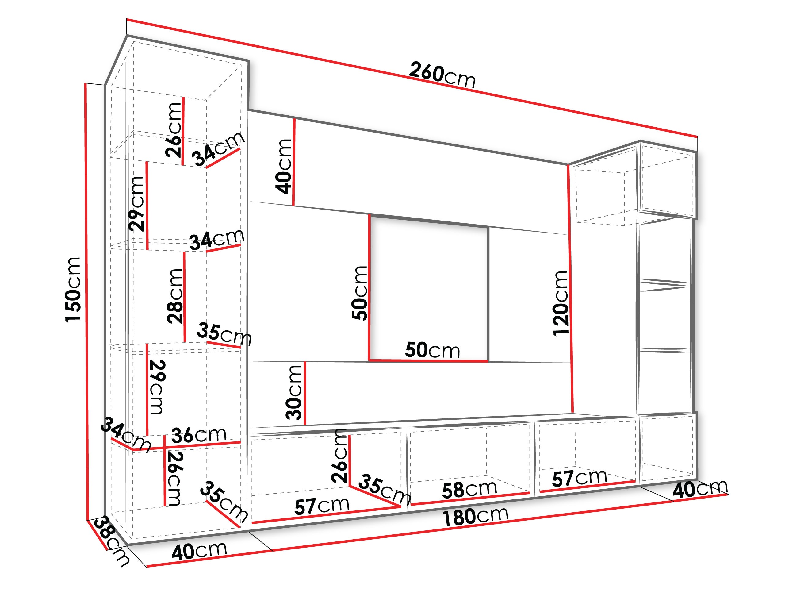 Woonkamerset Comfivo Salix IV (Wit + Wit marmer)