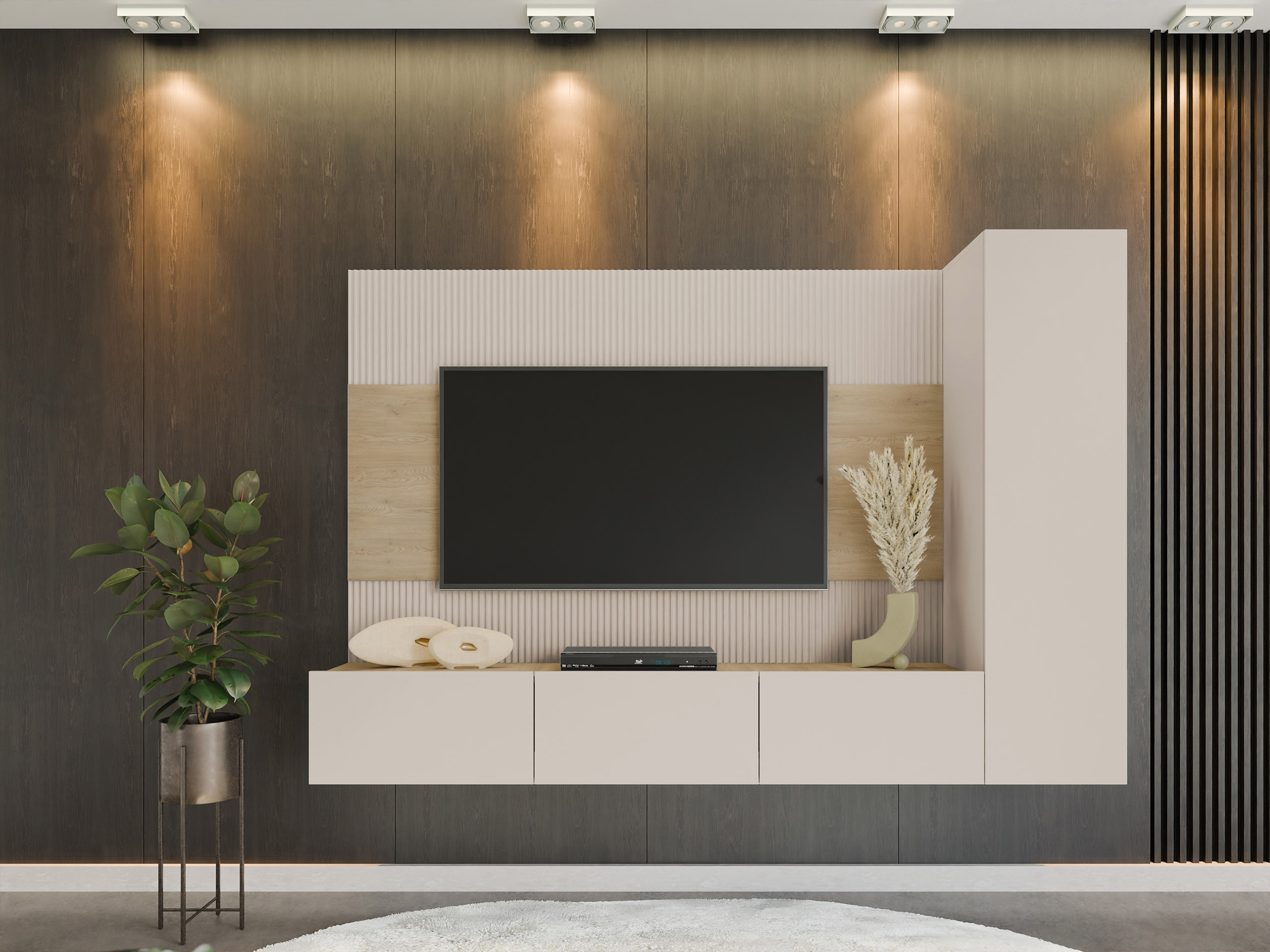 Woonkamerset Comfivo Salix VI (Beige + Eiken)