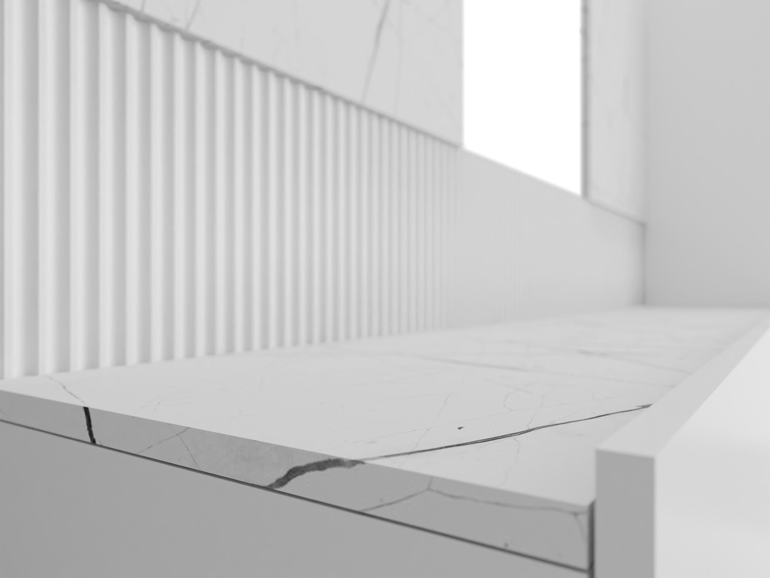 Woonkamerset Comfivo Salix VI (Wit + Wit marmer)