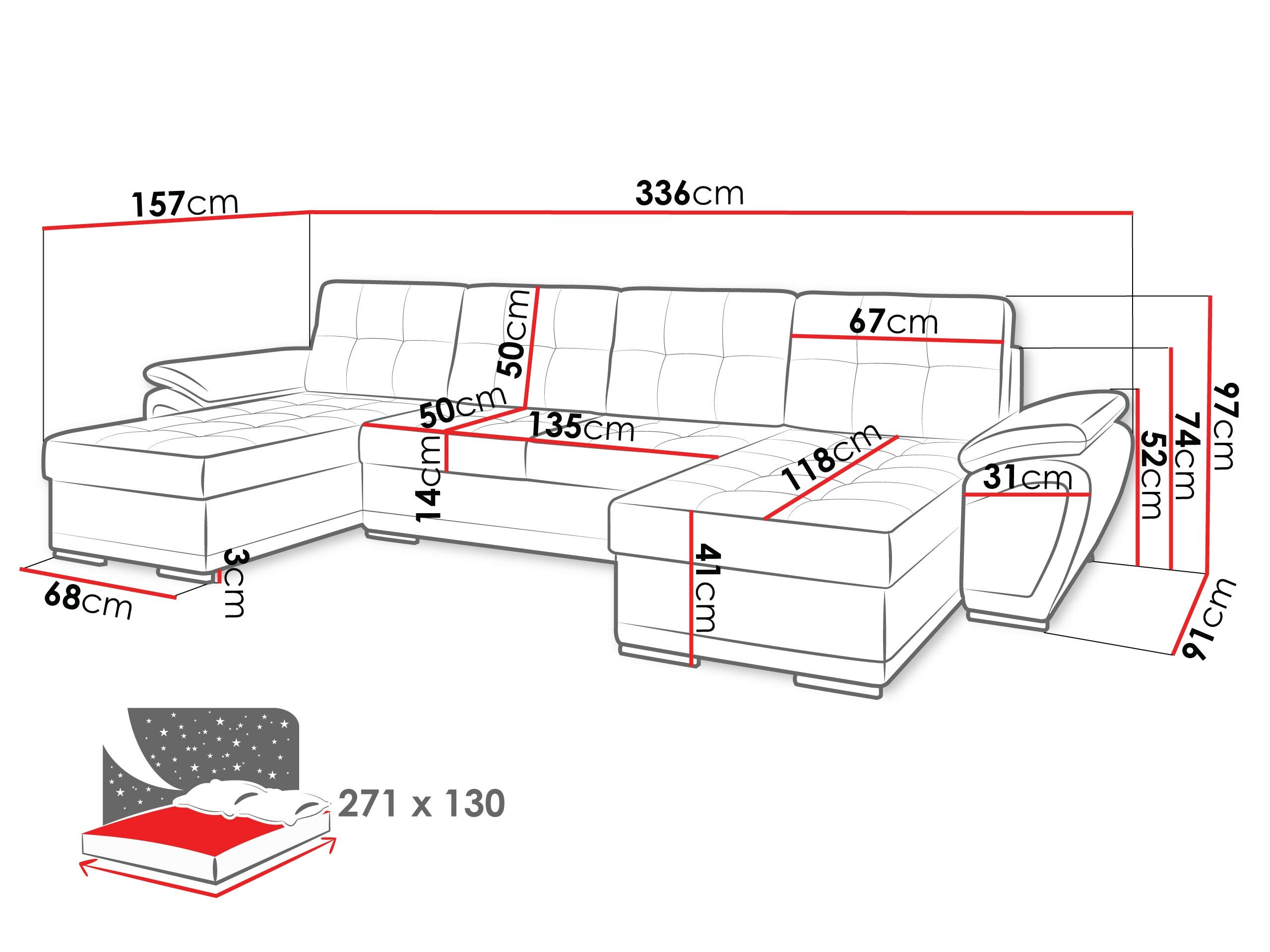 Hoekbank Arvada 115 (Rico 23 + Soft 11)