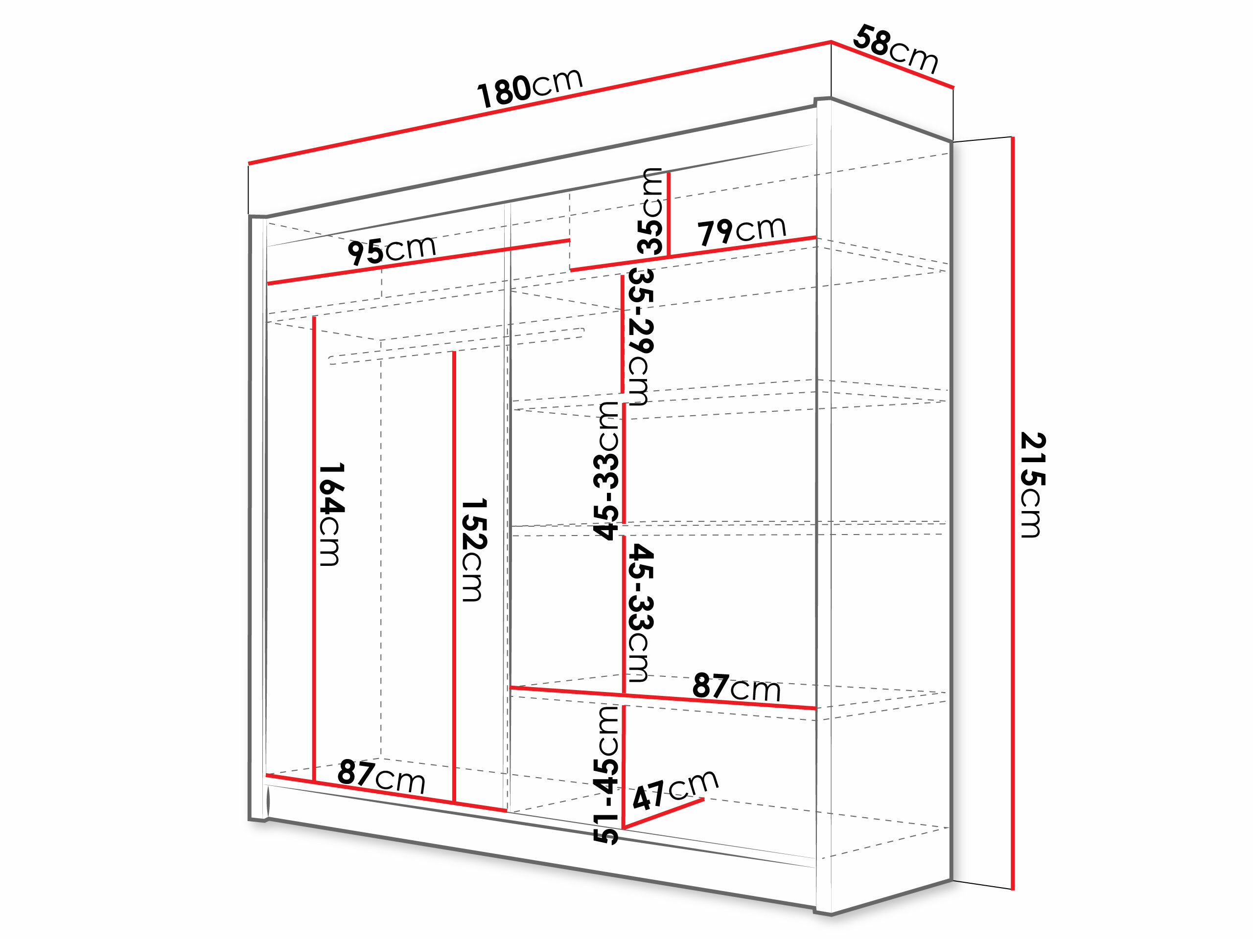 Kledingkast Closico 126 (Wit)