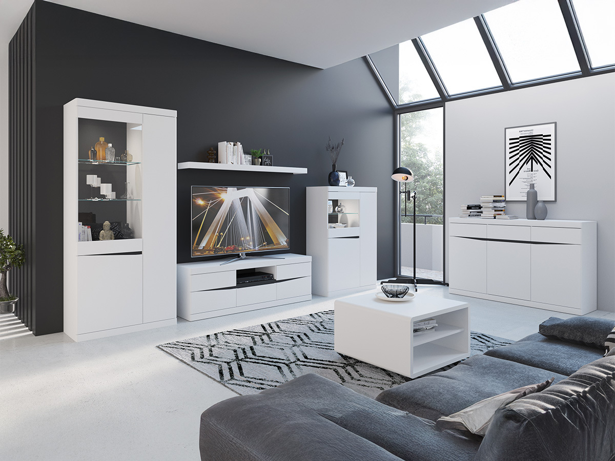 TV-meubel Venlori 121 (Wit + Grafiet)