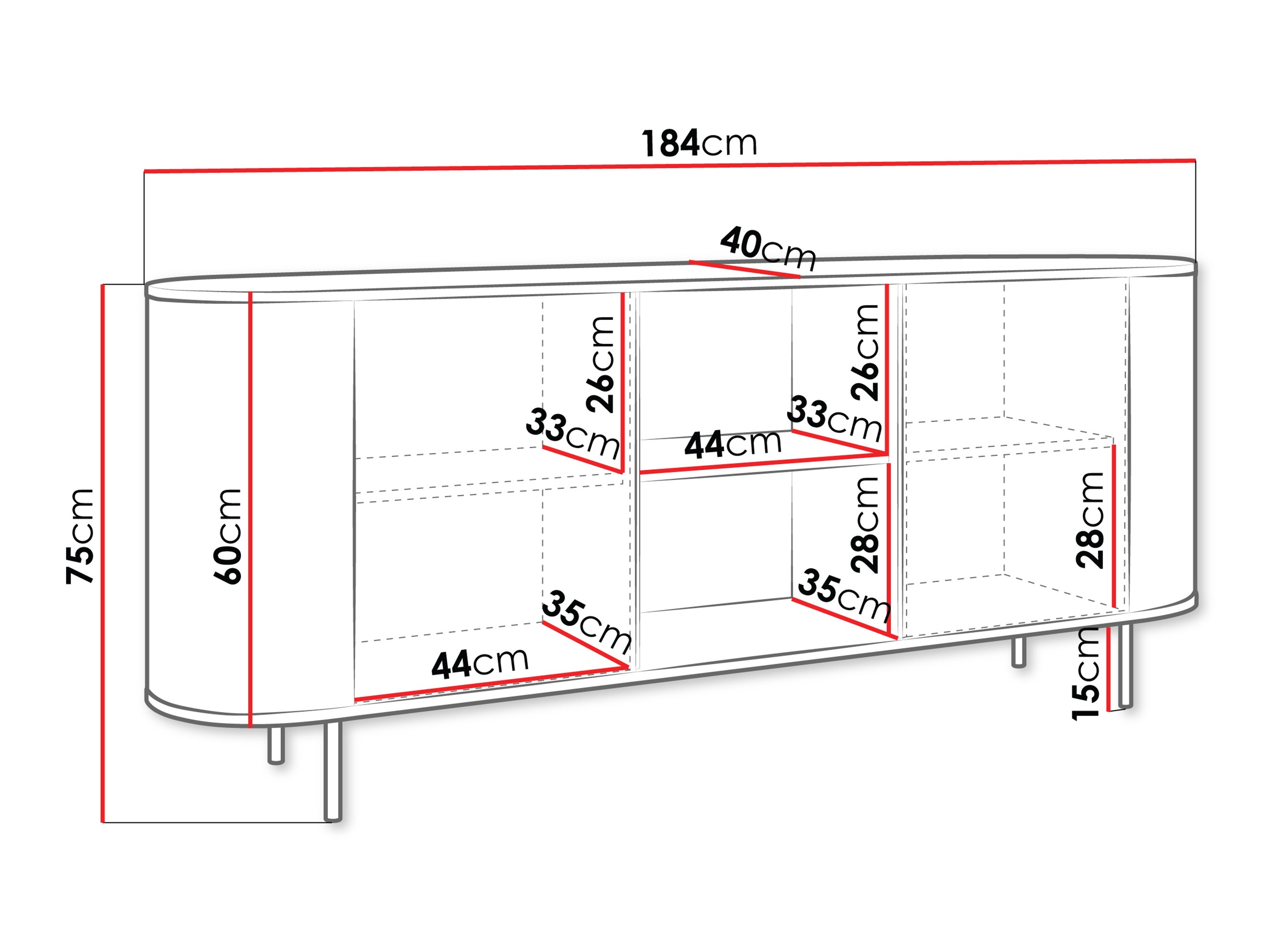 Dressoir Comfivo Livtena I (Wit marmer + Gouden)
