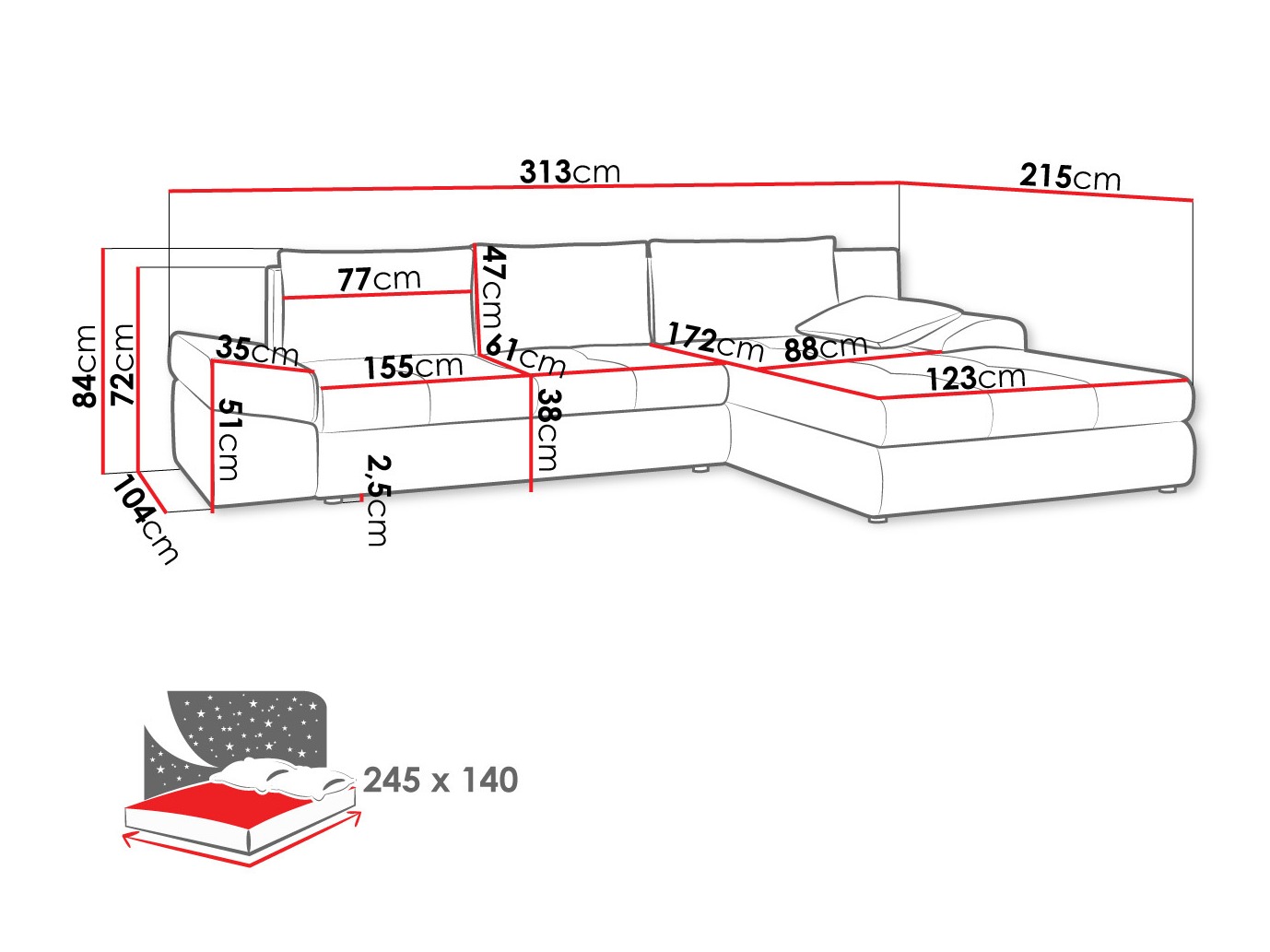 Hoekbank Lincoln 124 (Inari 91)