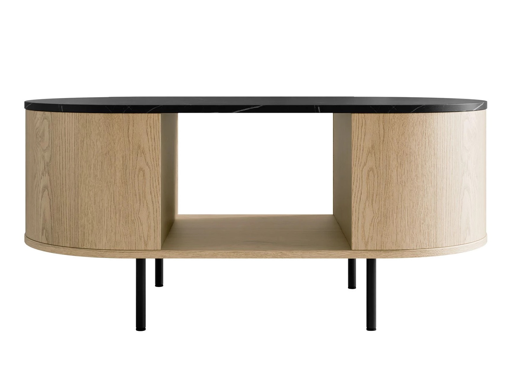 Woonkamerset Comfivo Livtena 105 (Zwart marmer + Zwart)