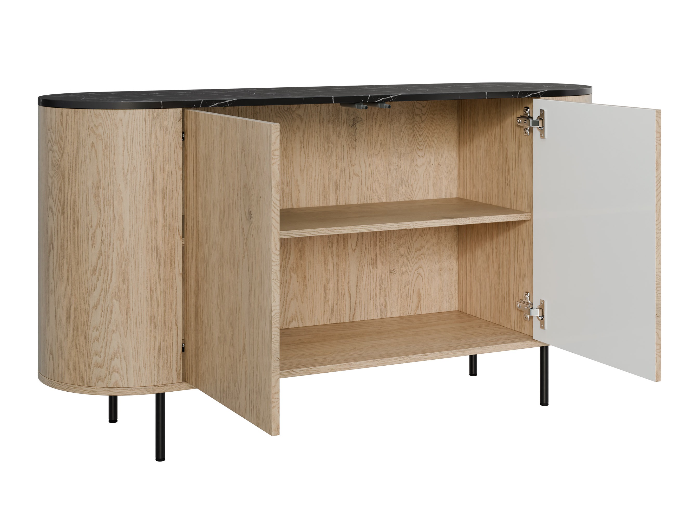 Woonkamerset Comfivo Livtena (Zwart marmer + Zwart)