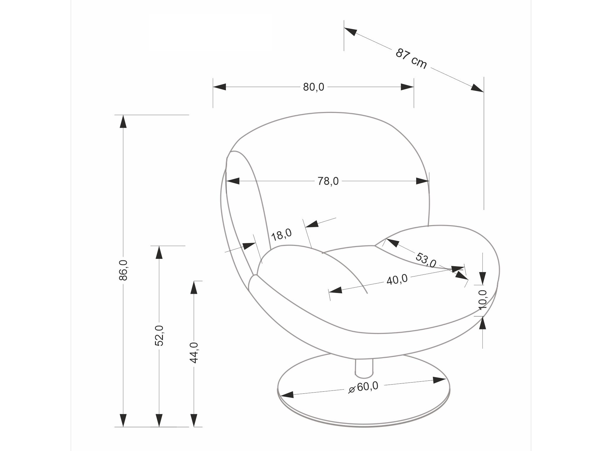 Fauteuil Houston 1982 (Grijs)