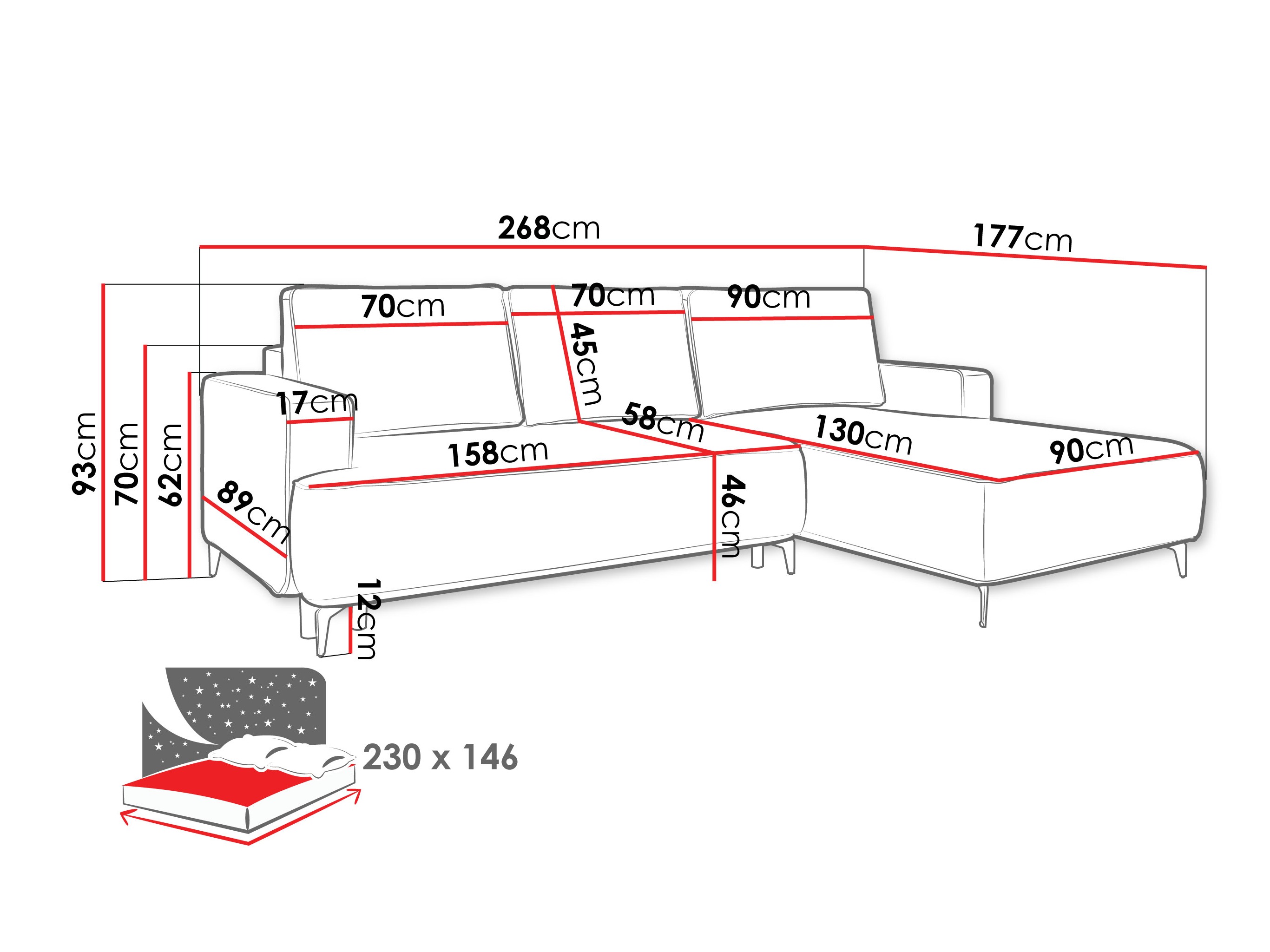 Hoekbank ComfiDream 200 (Castel 39)
