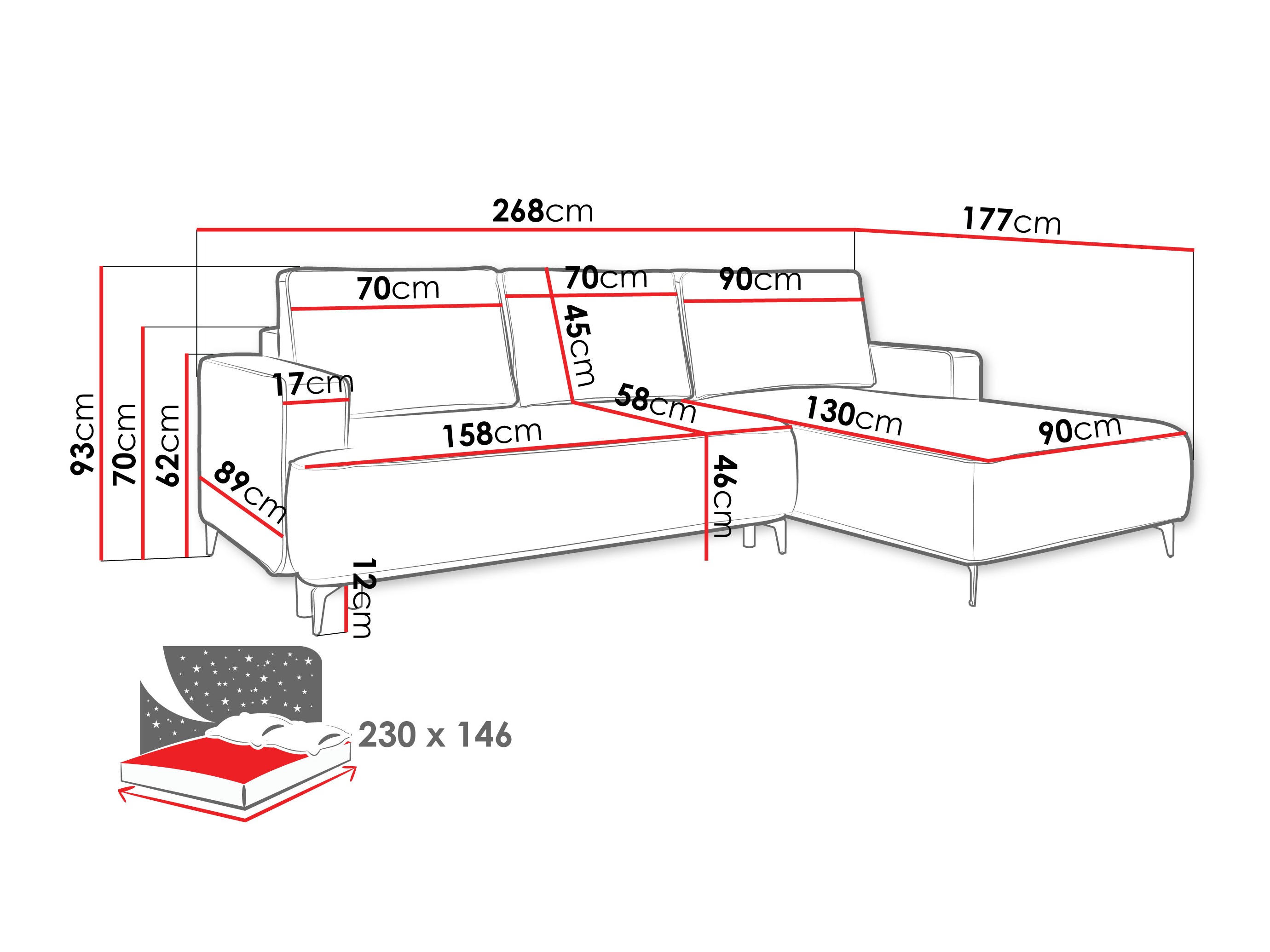 Hoekbank ComfiDream 200 (Castel 82)