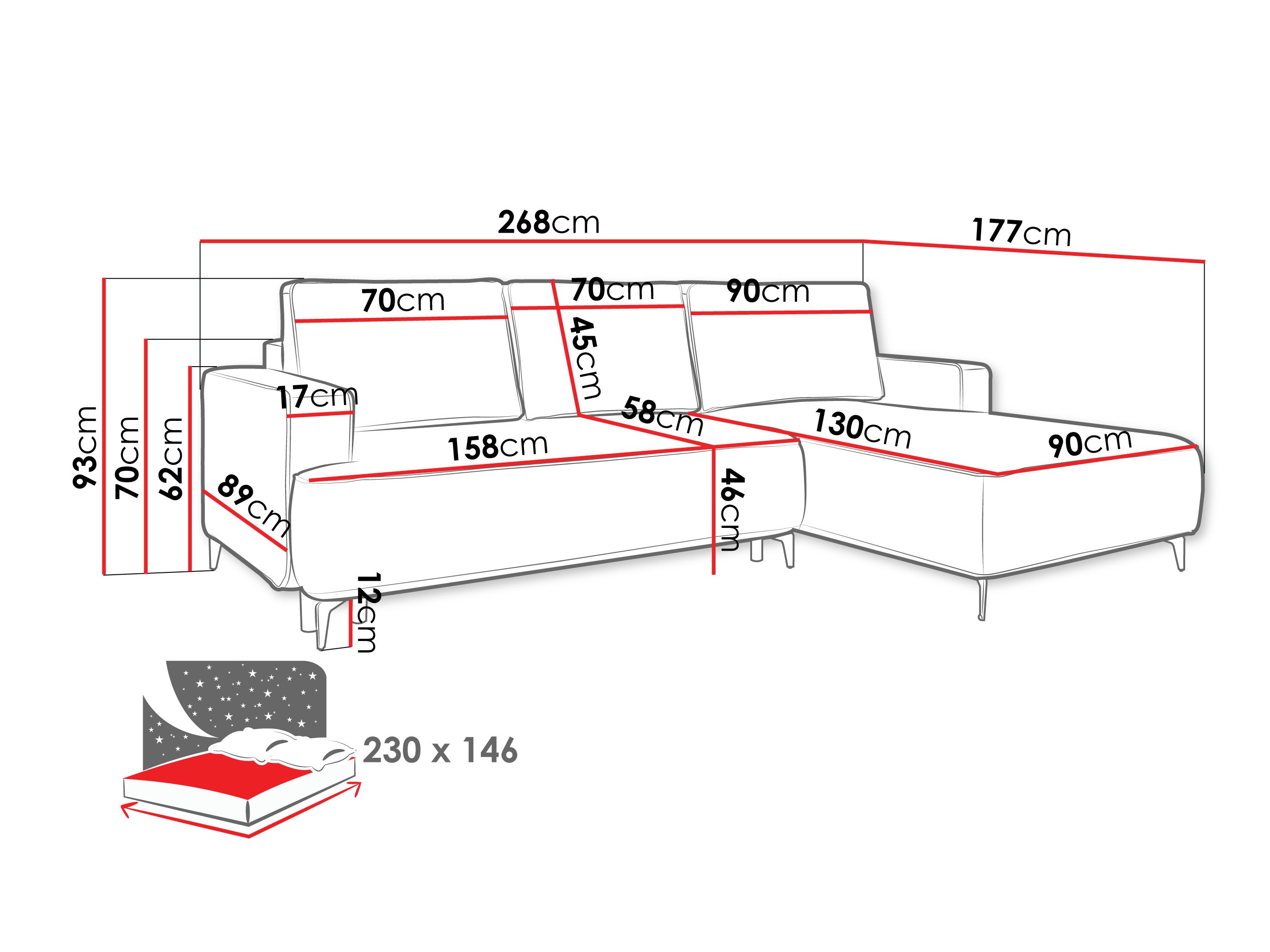 Hoekbank ComfiDream 200 (Castel 93)