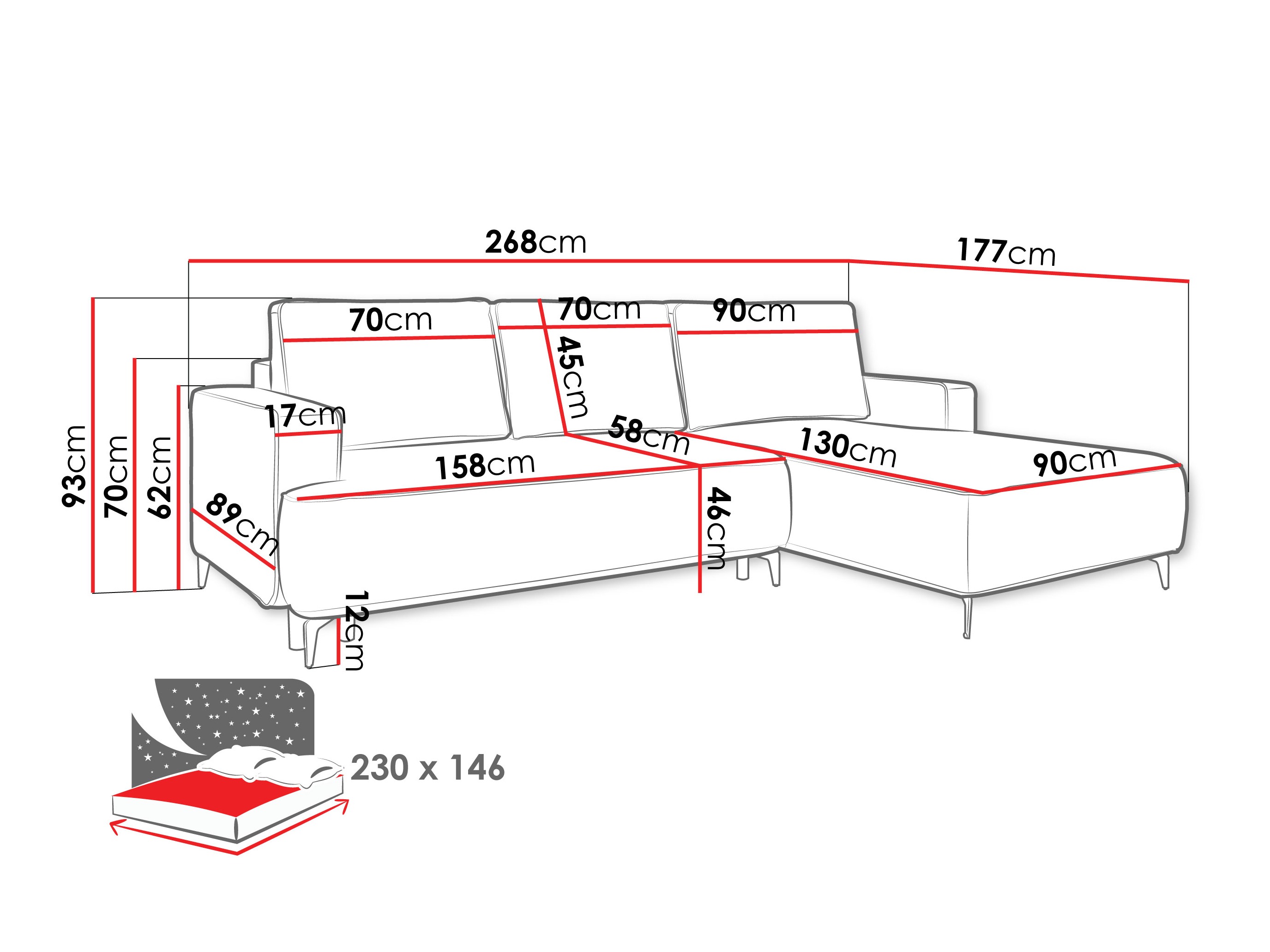 Hoekbank ComfiDream Lyraion (Castel 15)