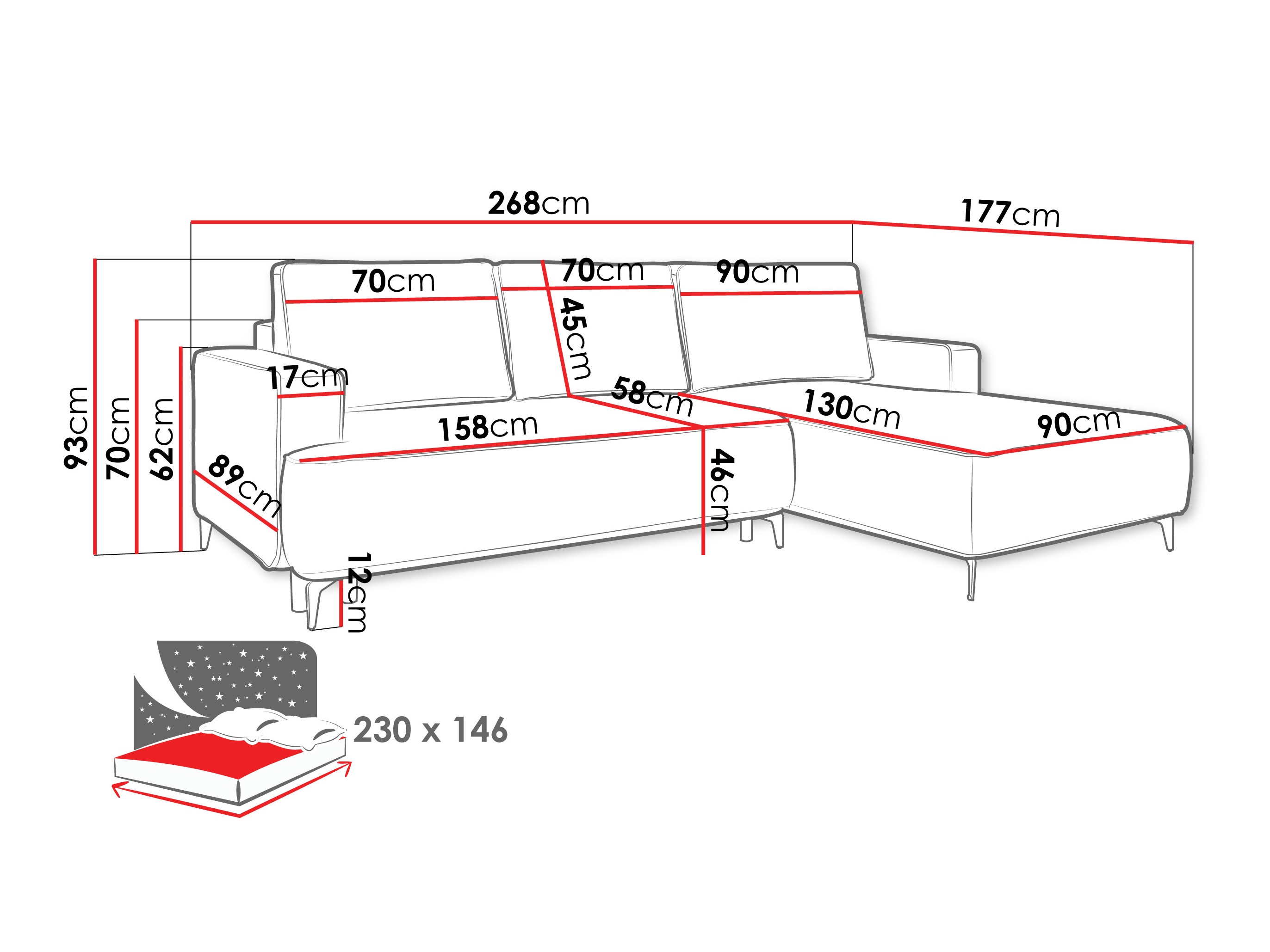 Hoekbank ComfiDream Lyraion (Castel 59)
