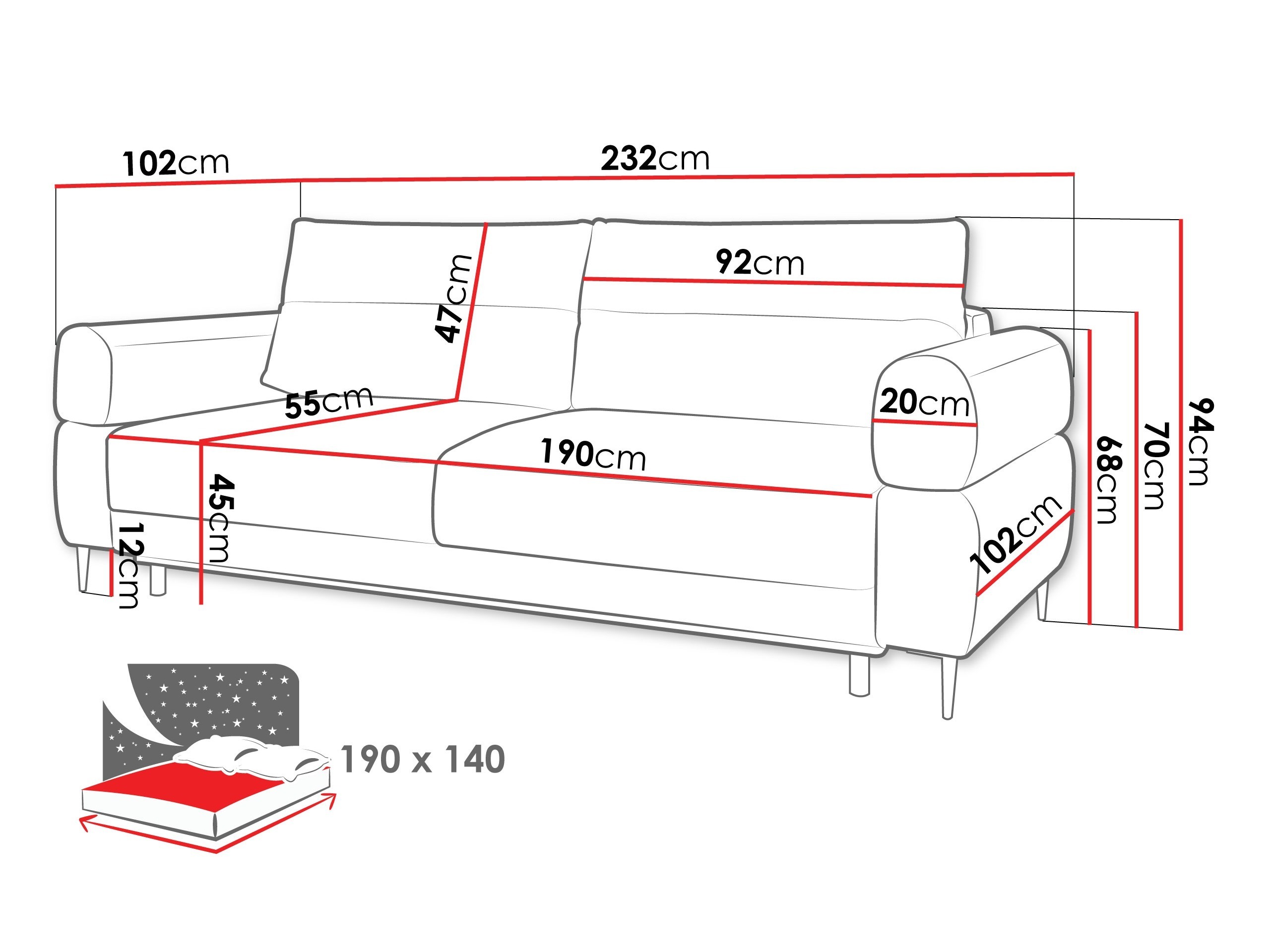 Slaapbank ComfiDream Celel (Blur 19)