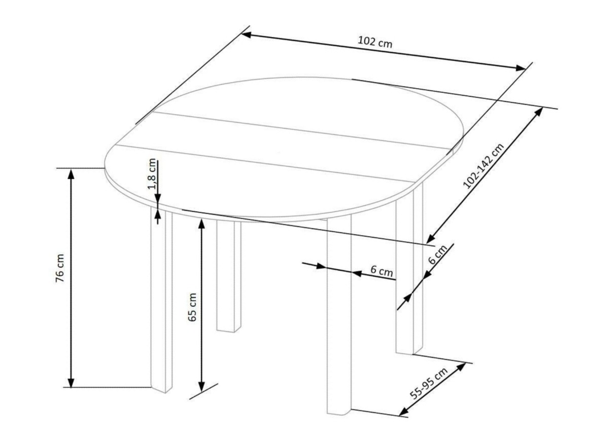 Tafel Houston 961 (Kasjmier + Zwart)
