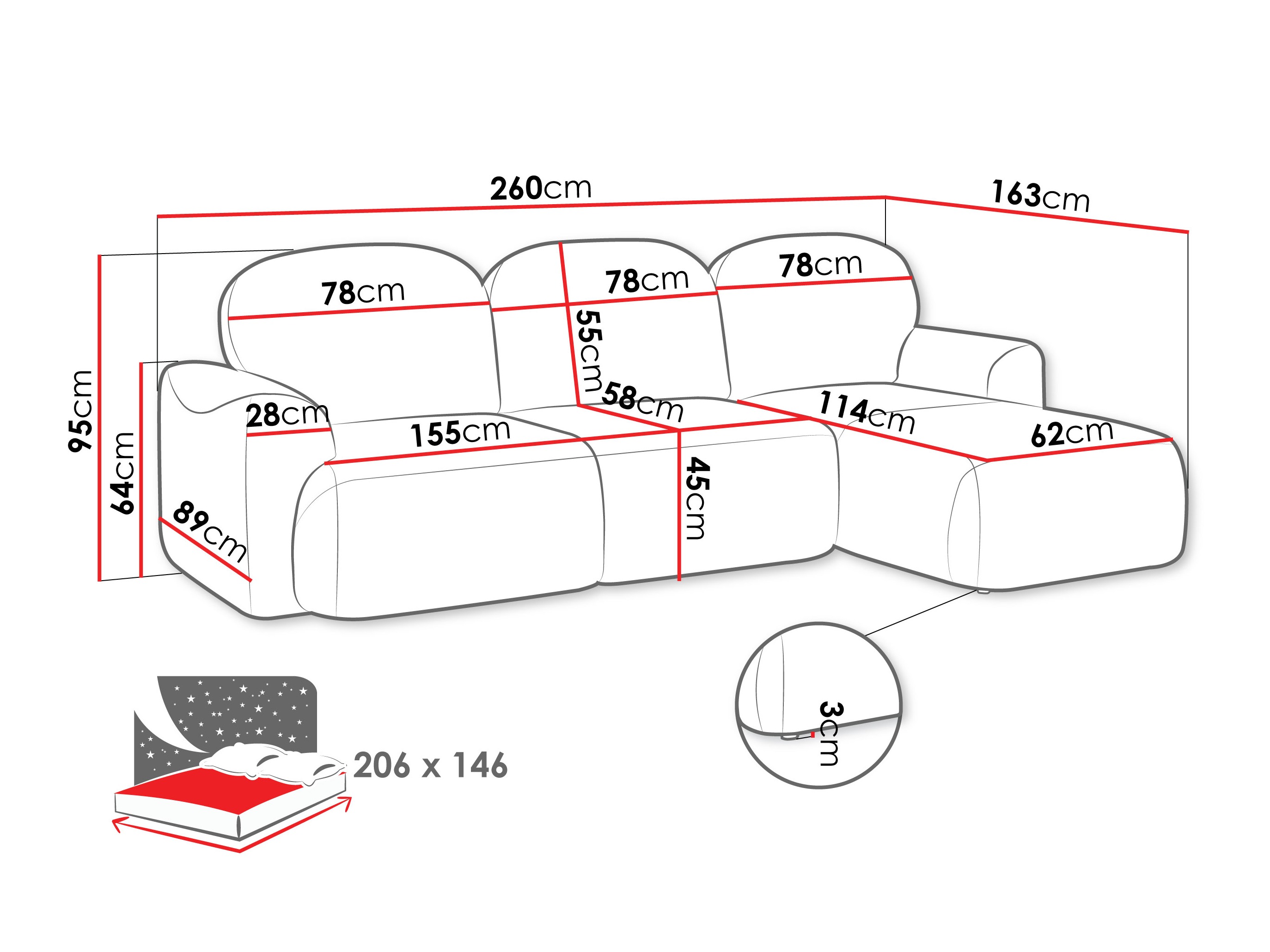 Hoekbank ComfiDream 202 (Cremona 38)