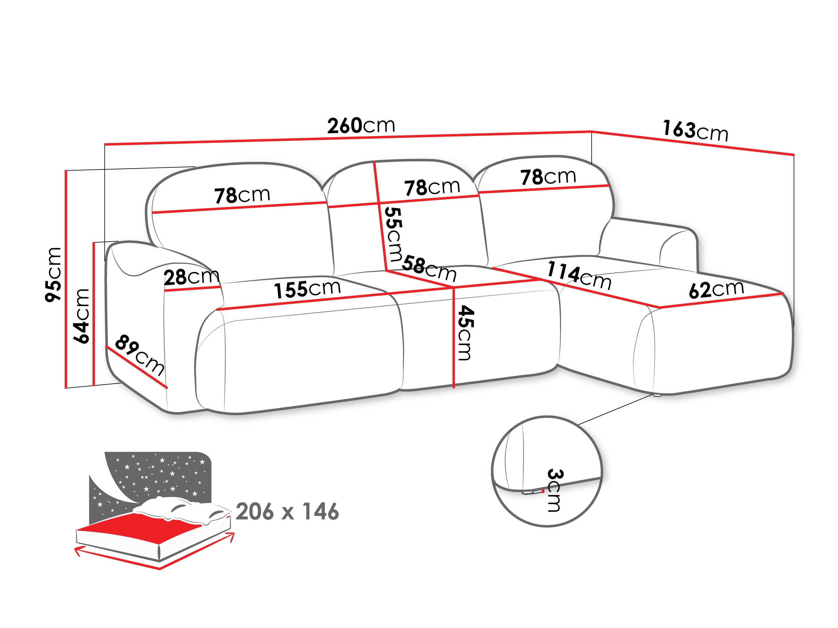 Hoekbank ComfiDream 202 (Cremona 96)