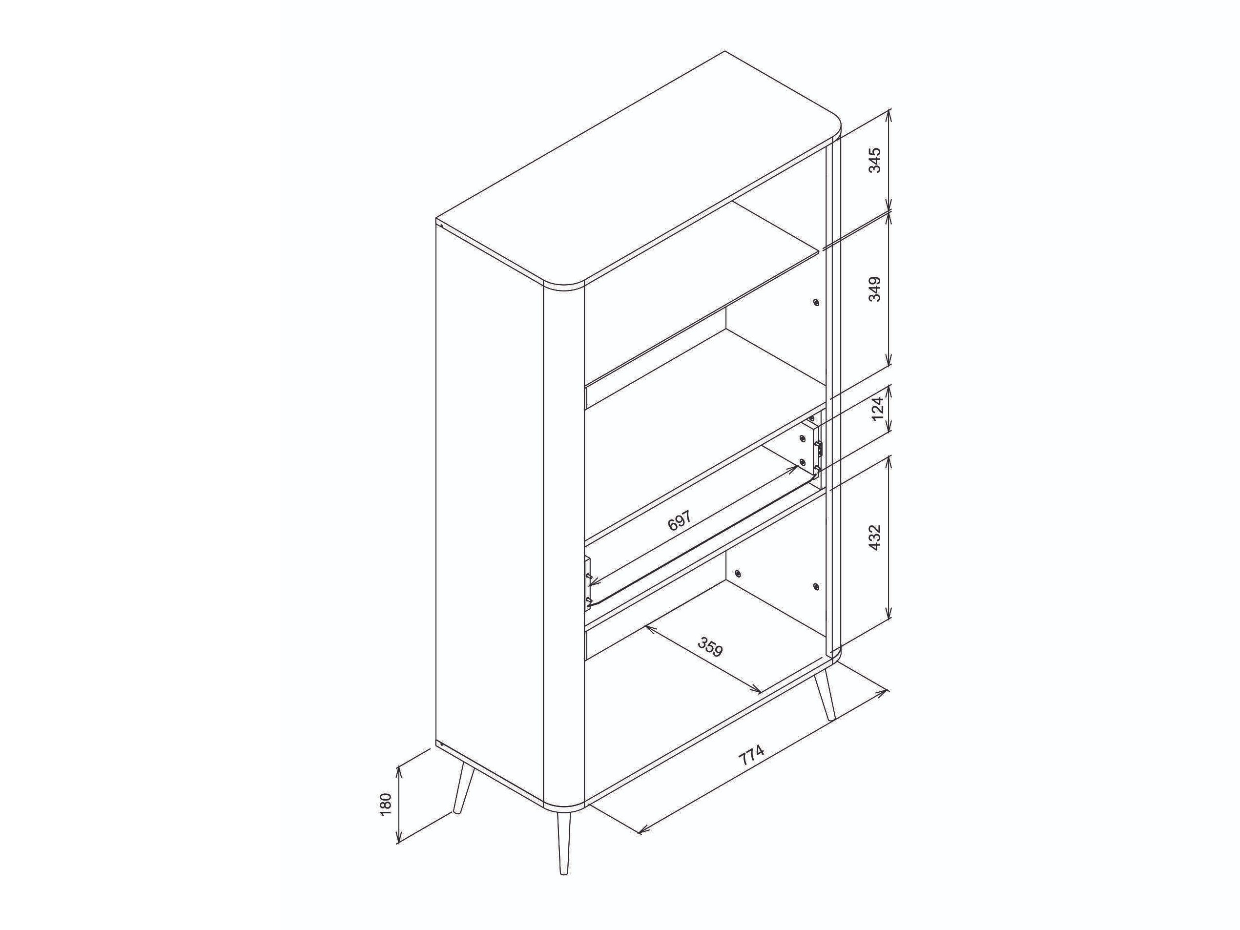 Boekenkast Levliva 110