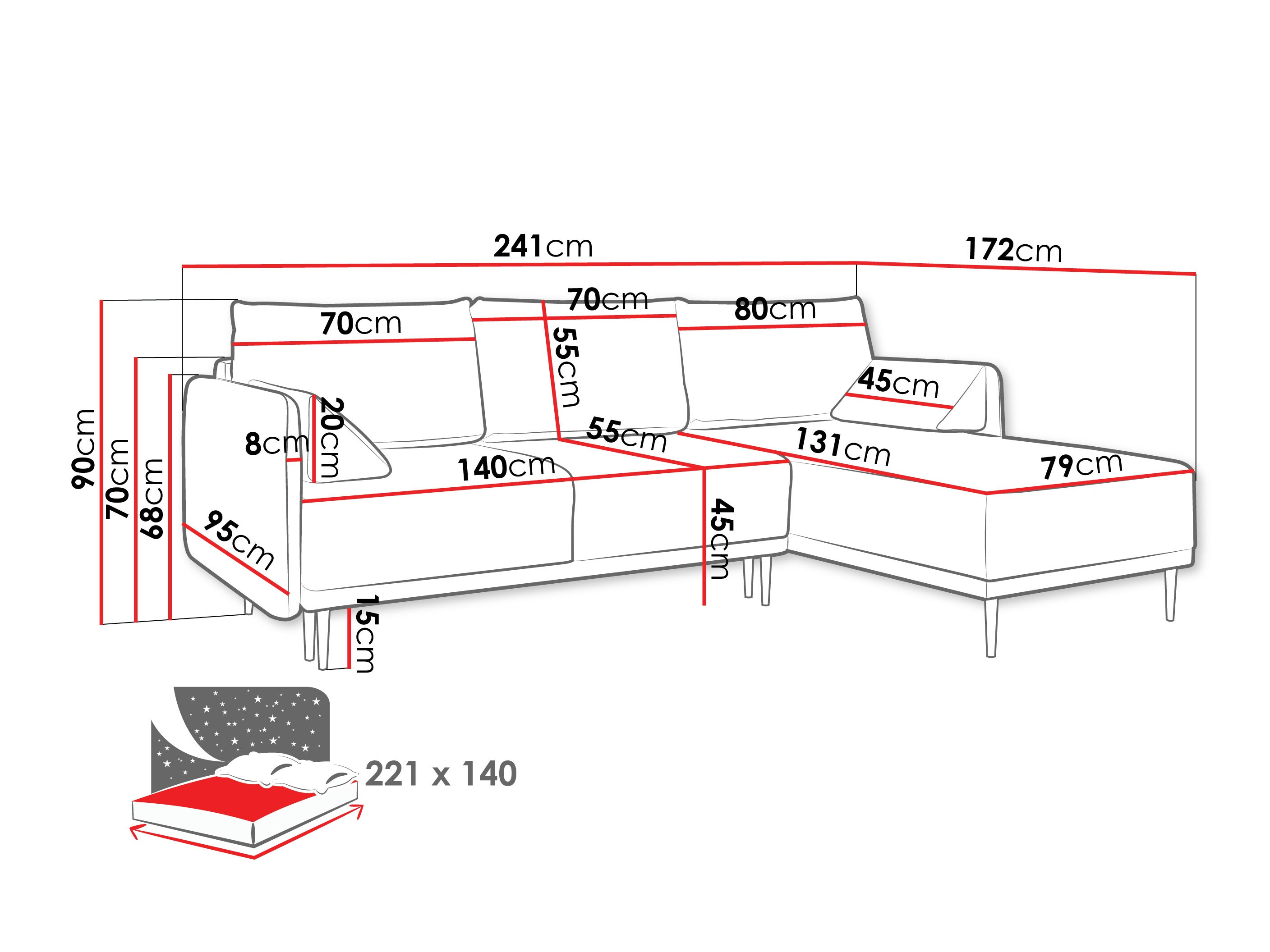 Hoekbank ComfiDream 204 (Sicuro 10)
