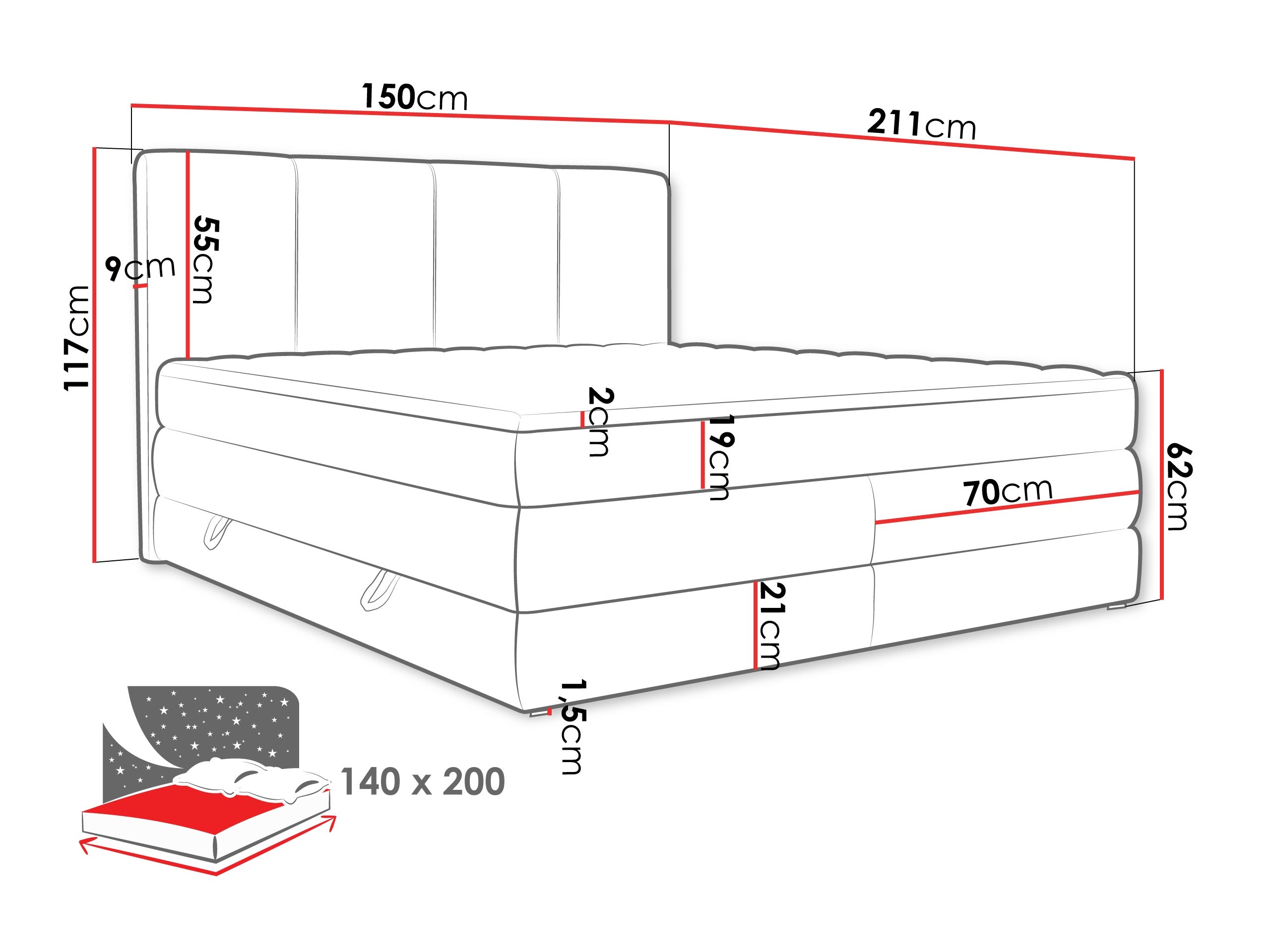 Boxspring ComfiDream 205 (Onega 11)