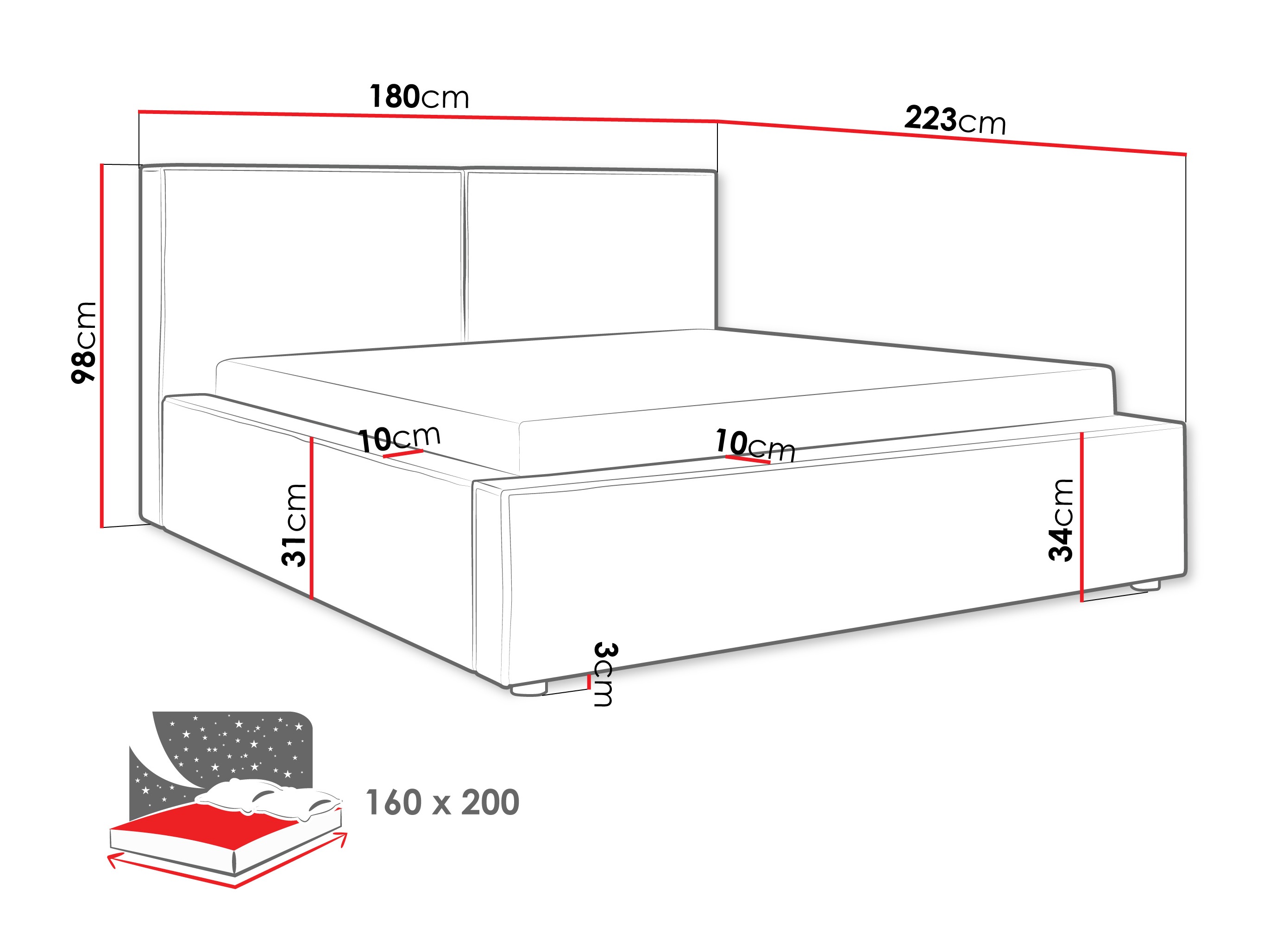 Bed TrendyNest 117 (Coral 15)
