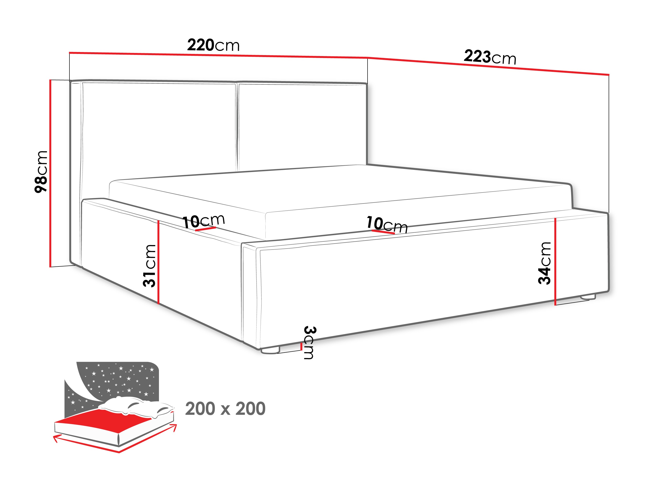 Bed TrendyNest 117 (Coral 15)