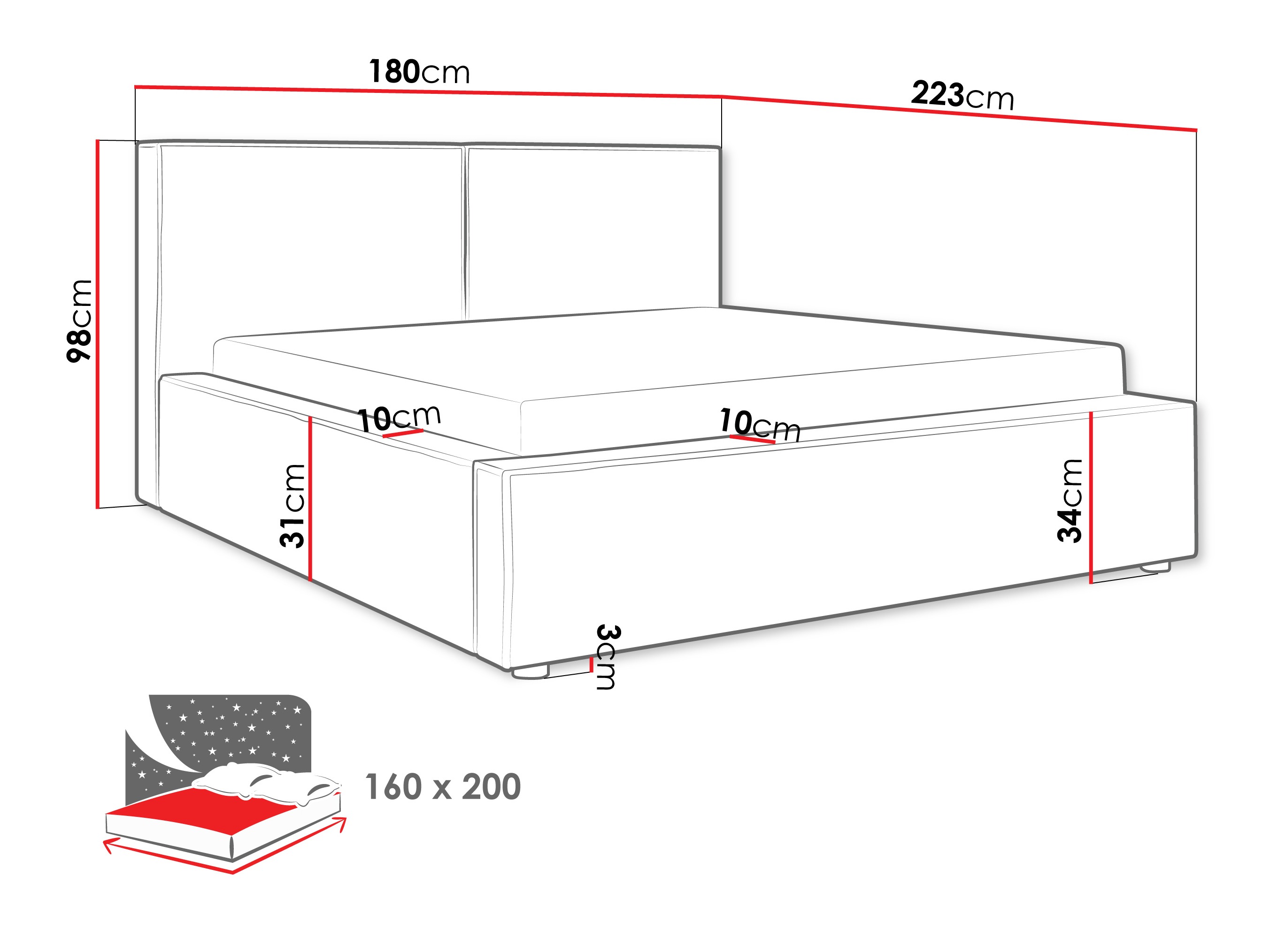 Bed TrendyNest 117 (Coral 75)