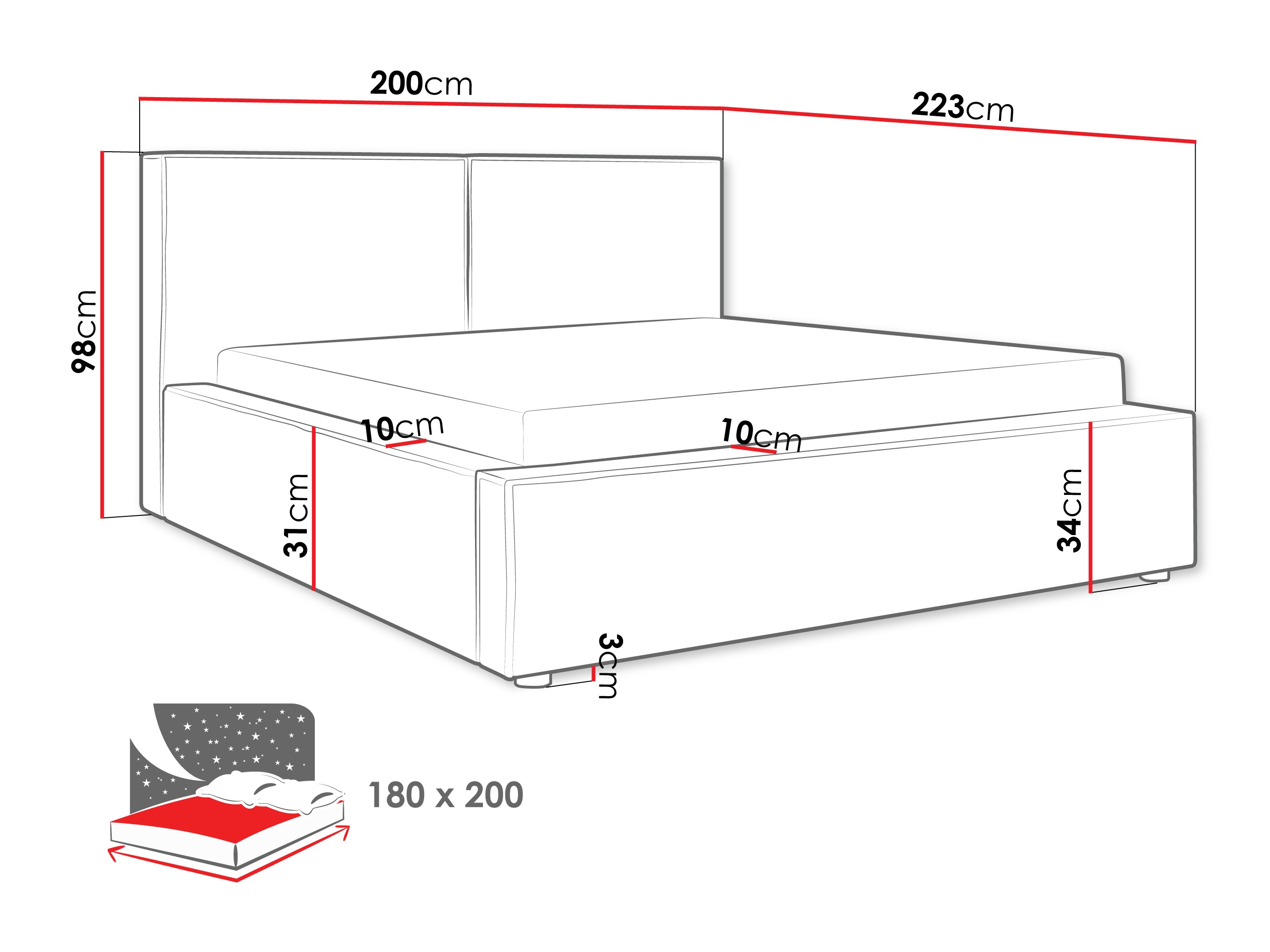 Bed TrendyNest Pelagia (Coral 75)