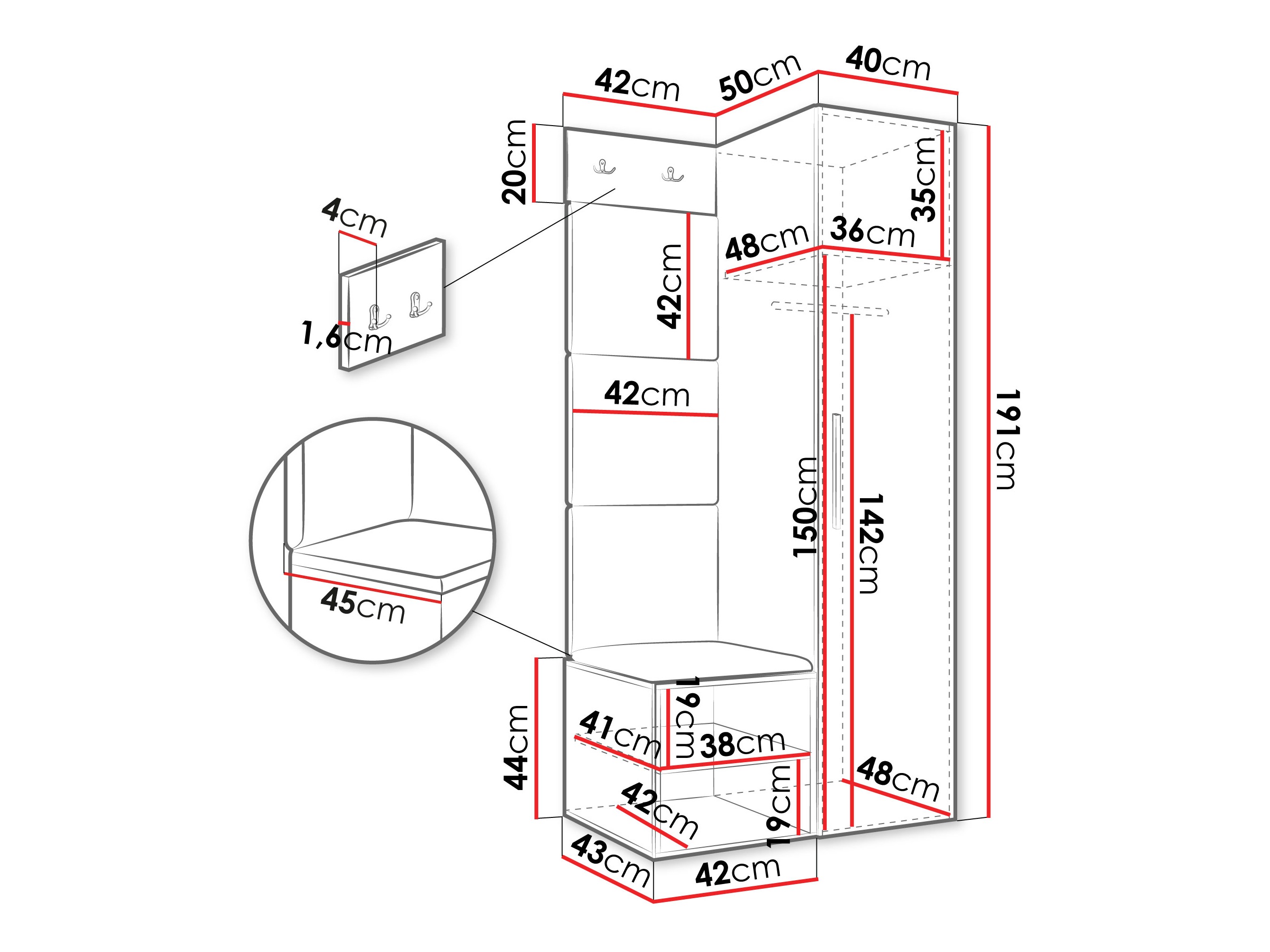 Gangmeubelset Hartford 524 (Wit)