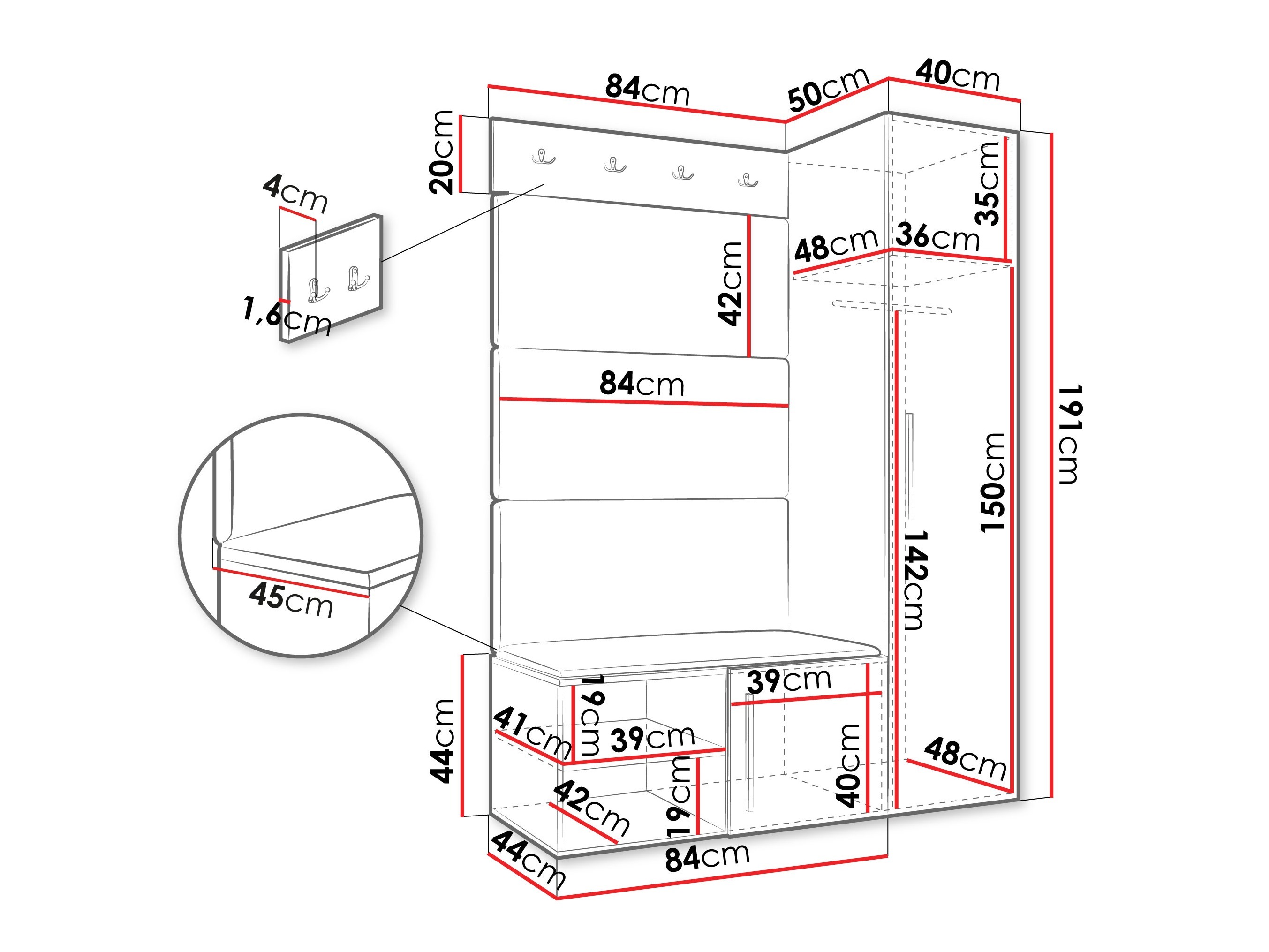 Gangmeubelset Hartford 525 (Wit)