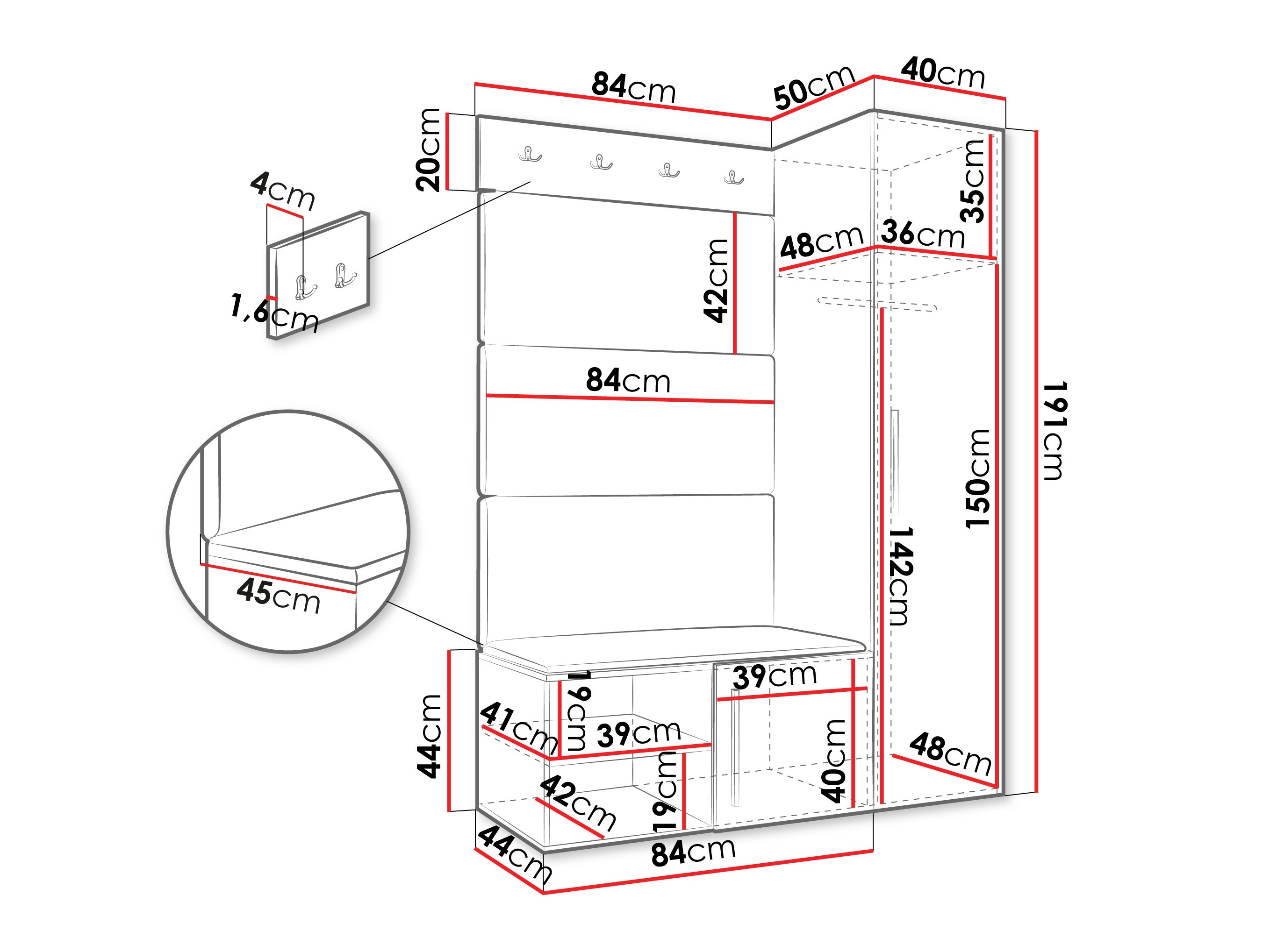 Gangmeubelset Hartford 525 (Wit)