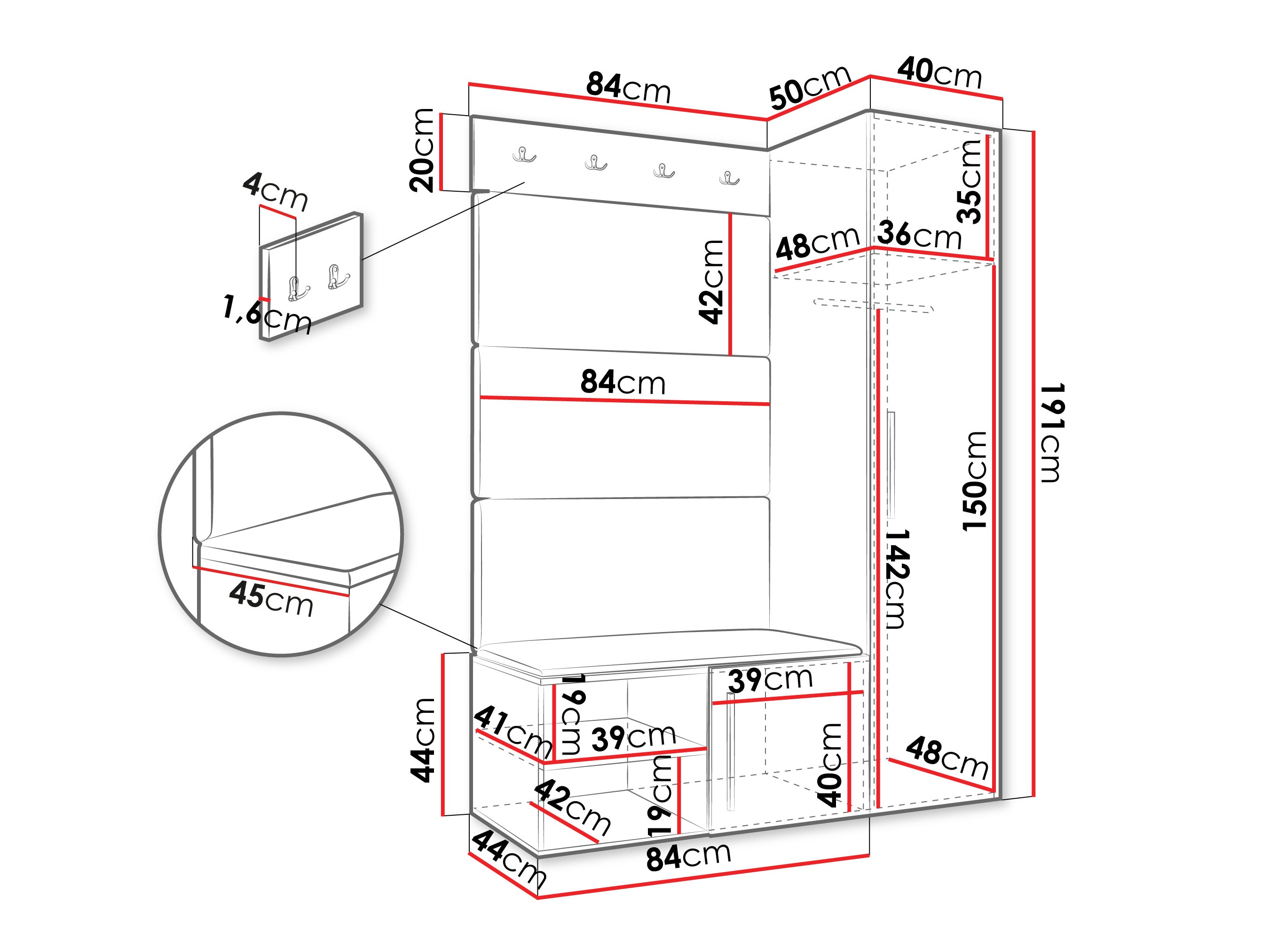 Gangmeubelset Hartford 525 (Wit)