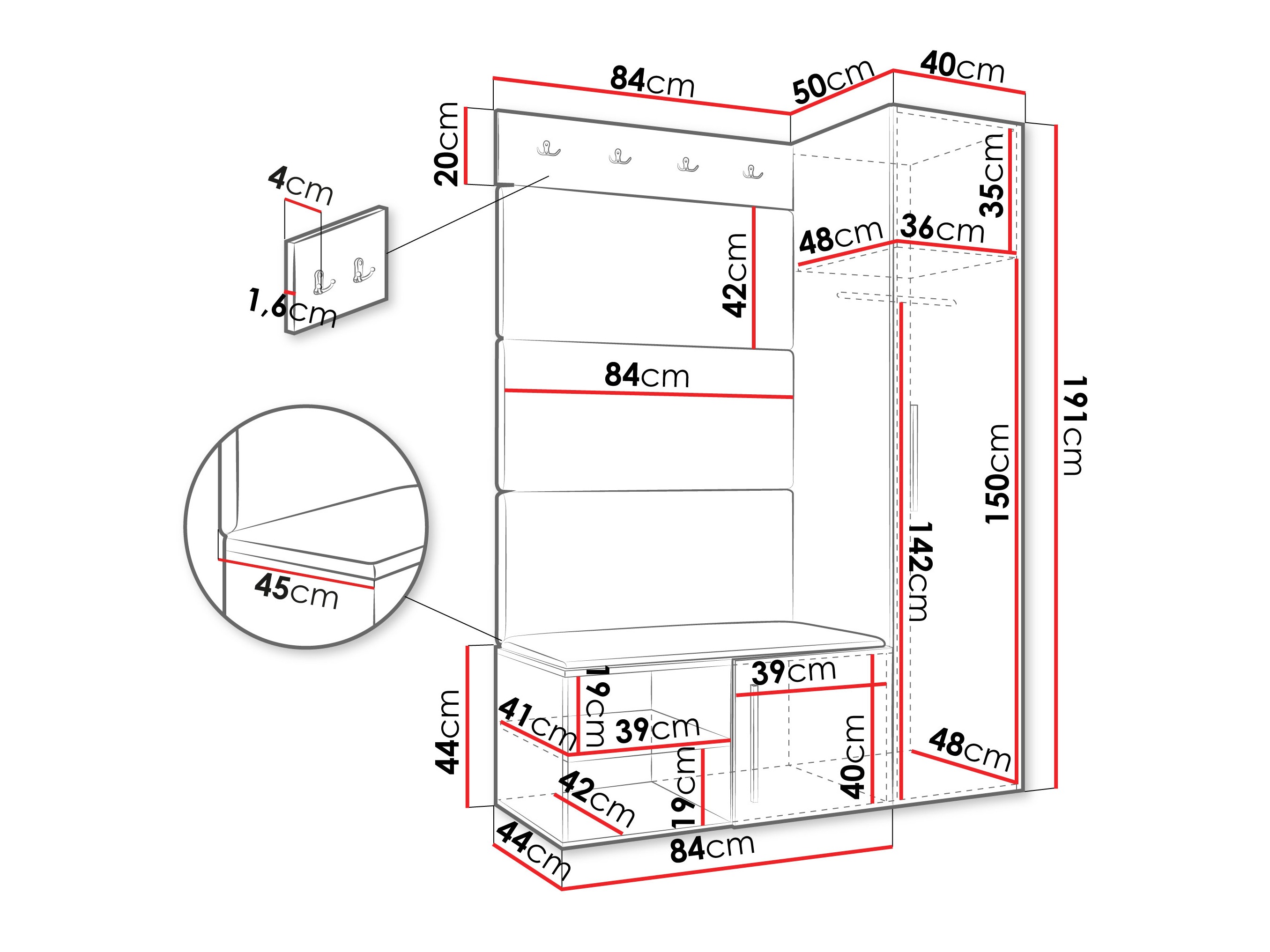 Gangmeubelset Hartford 525 (Wit)