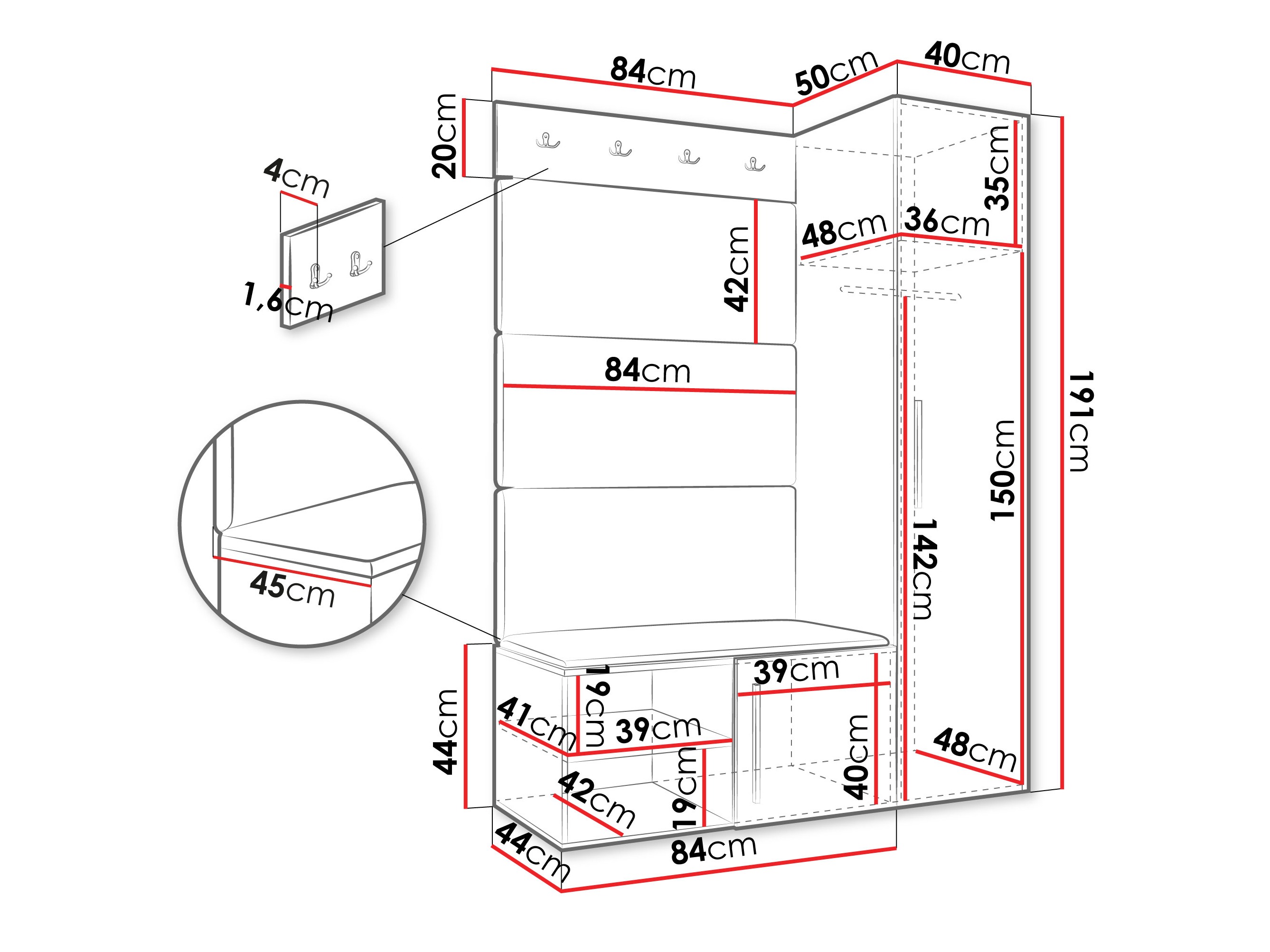 Gangmeubelset Hartford 525 (Wit)