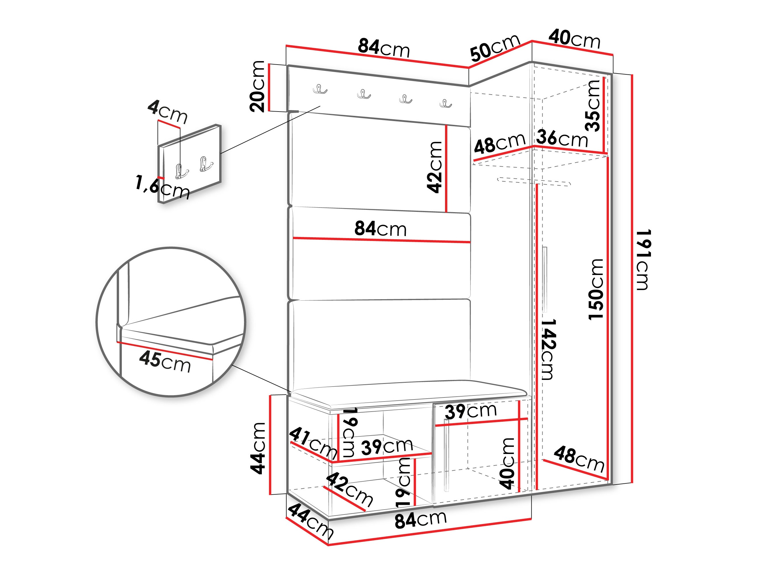 Gangmeubelset Hartford 525 (Wit)