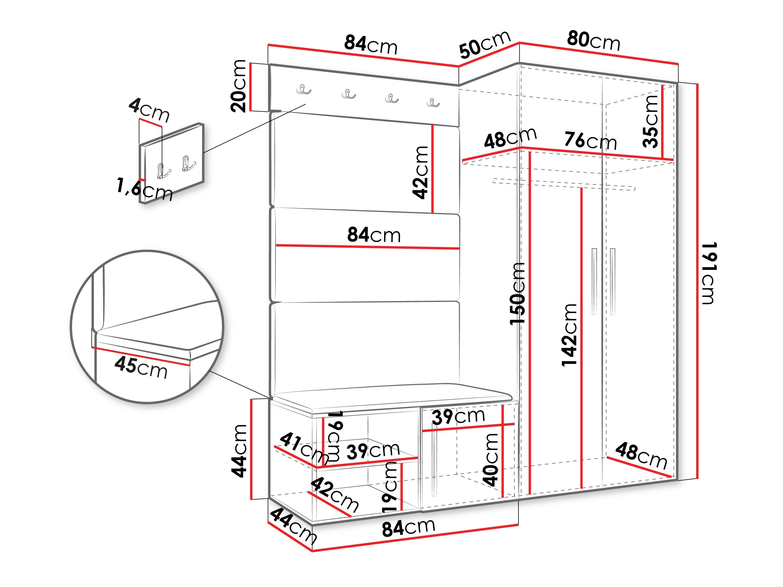 Gangmeubelset Hartford 526 (Wit)