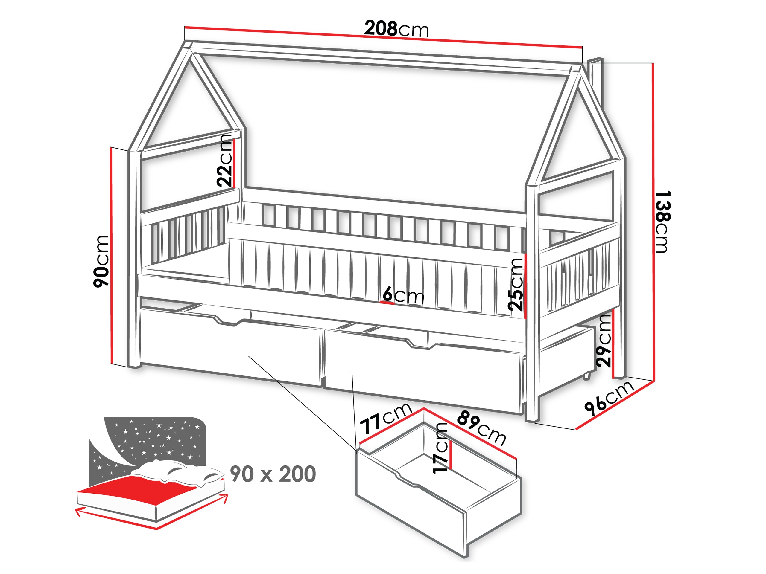 Bed Vista 116 (Kasjmier)